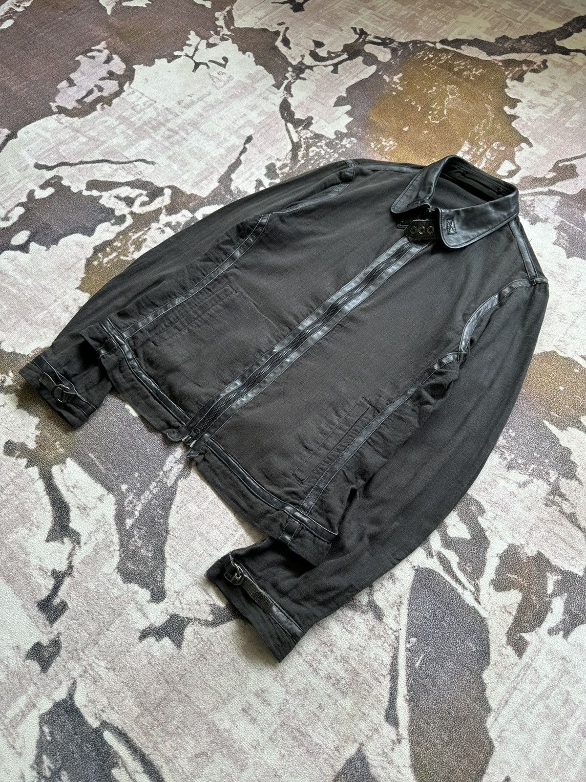 Japanese Brand 00's Bark Tannage linen leathers light jacket Size US M / EU 48-50 / 2 - 5 Thumbnail