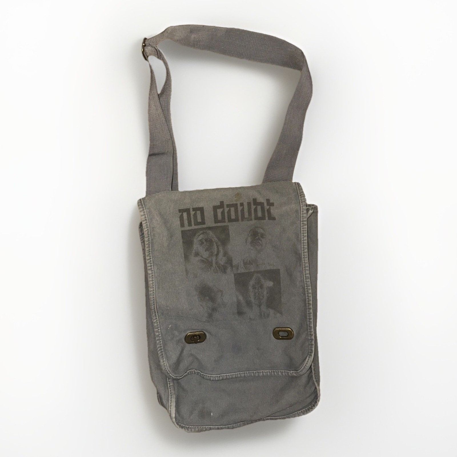 Authentic Pigment No Doubt Band Satchel Bag Grey Authentic Pigment Y2K Rock Size ONE SIZE - 1 Thumbnail