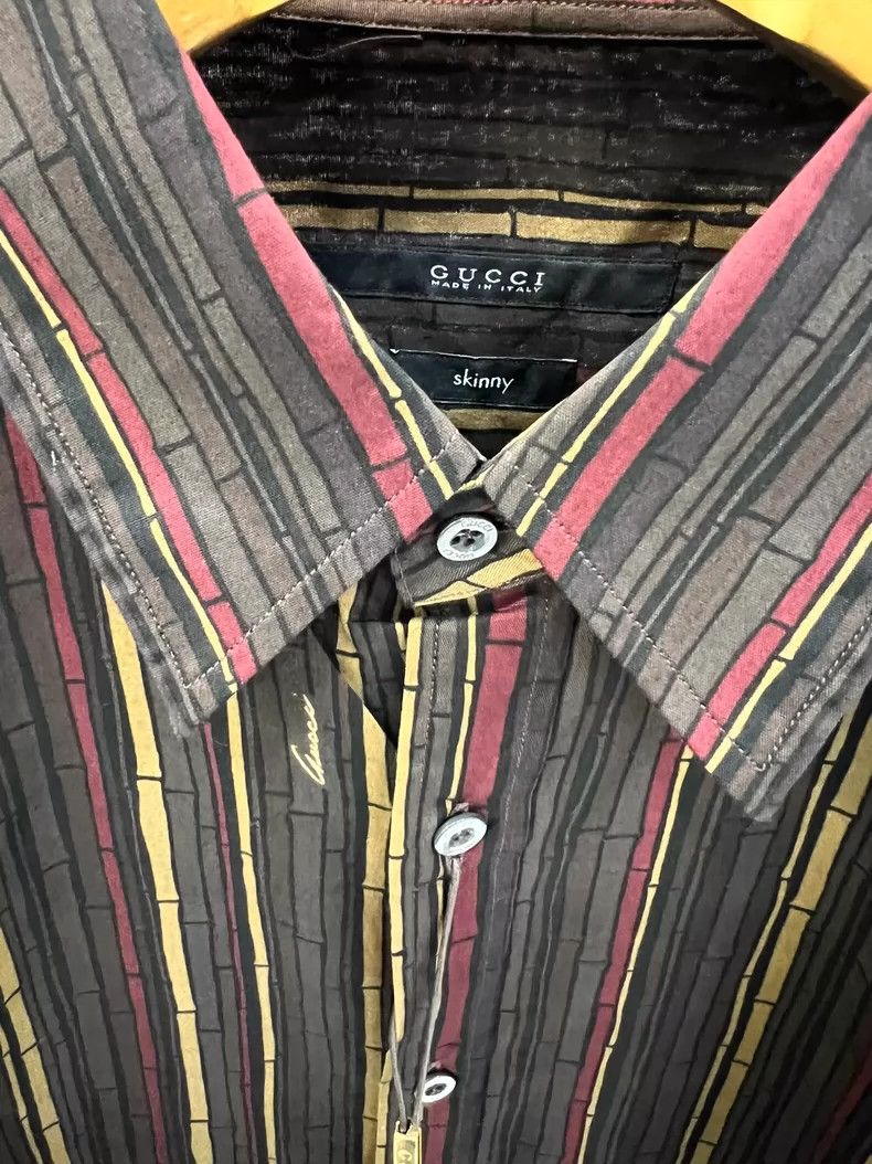Gucci Gucci Bamboo joint pattern men's long-sleeved shirt 2501-Ne Size US XS / EU 42 / 0 - 2 Thumbnail