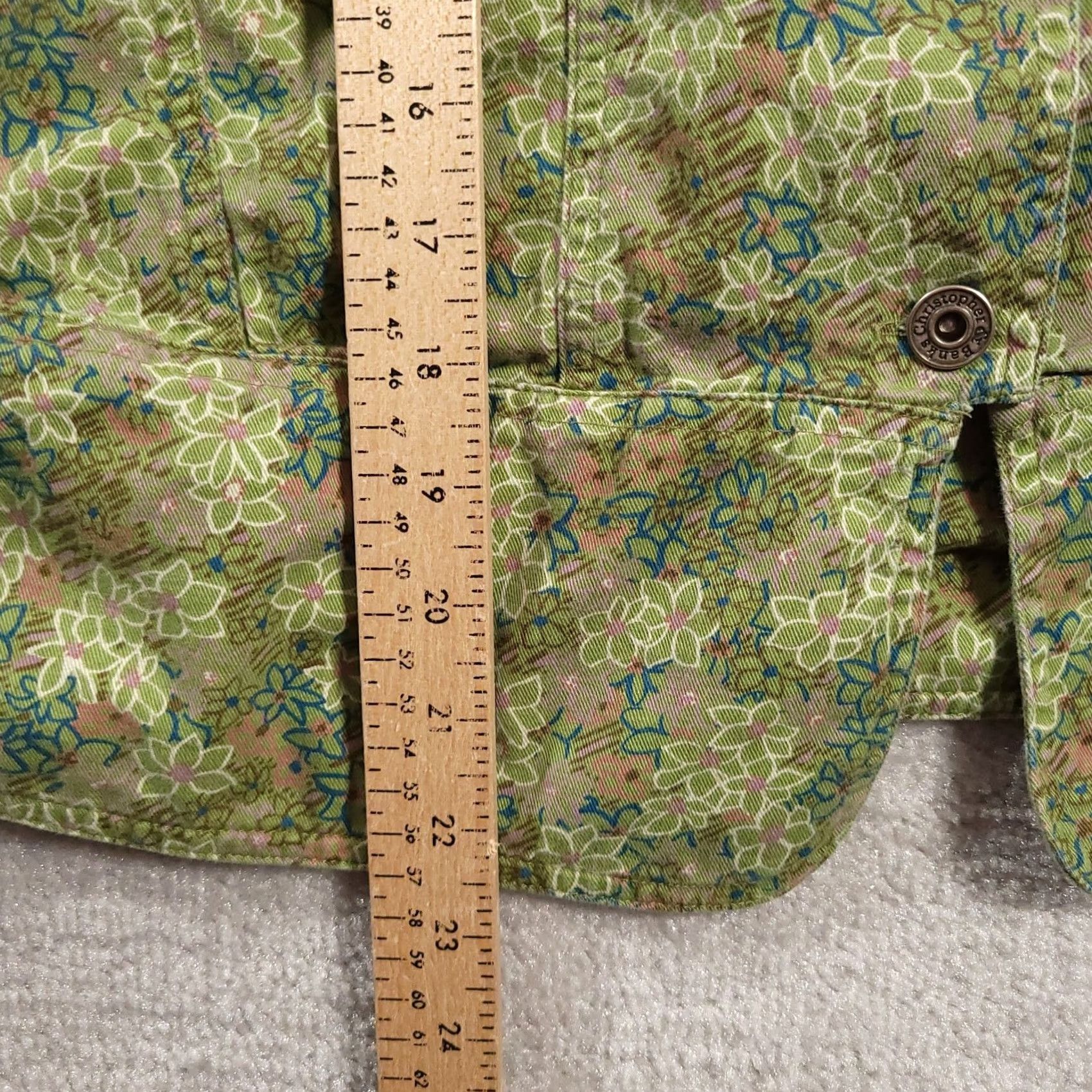 Vintage Christopher & Banks Women Denim Jacket Size M Button Up Floral Y2K Size M / US 6-8 / IT 42-44 - 6 Thumbnail