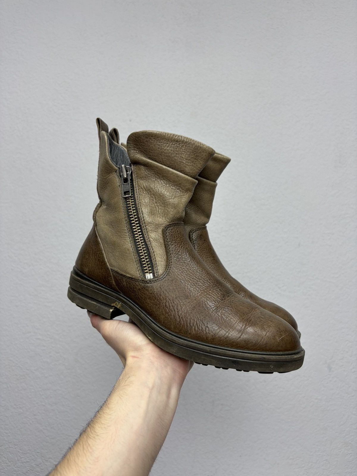 If Six Was Nine Vintage AS 98 Guidi Style Duble Zip High Leather Biker Boots Size US 7 / EU 40 - 3 Thumbnail