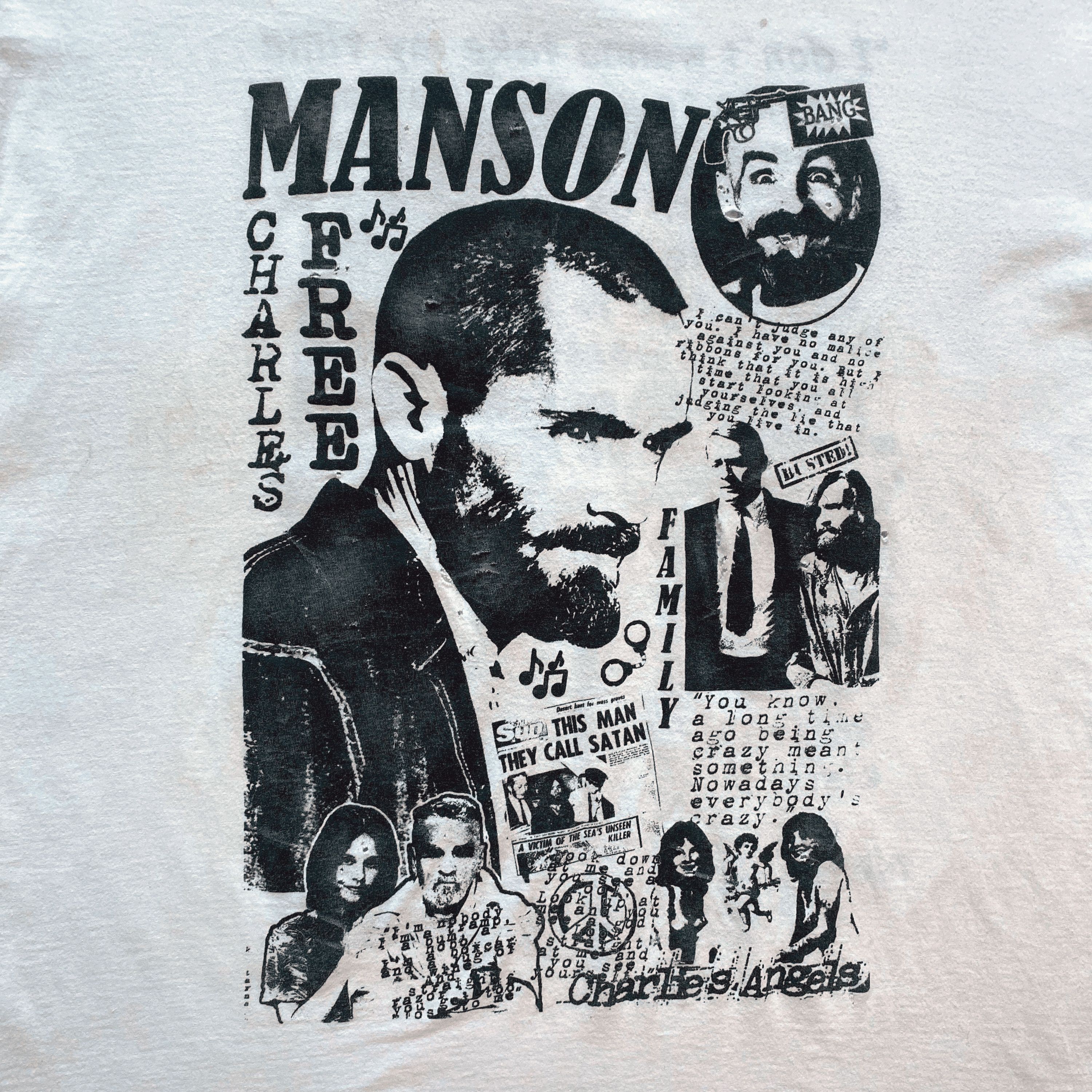 Vintage Vintage Late 90s Charles Manson T-Shirt Size US XL / EU 56 / 4 - 2 Thumbnail