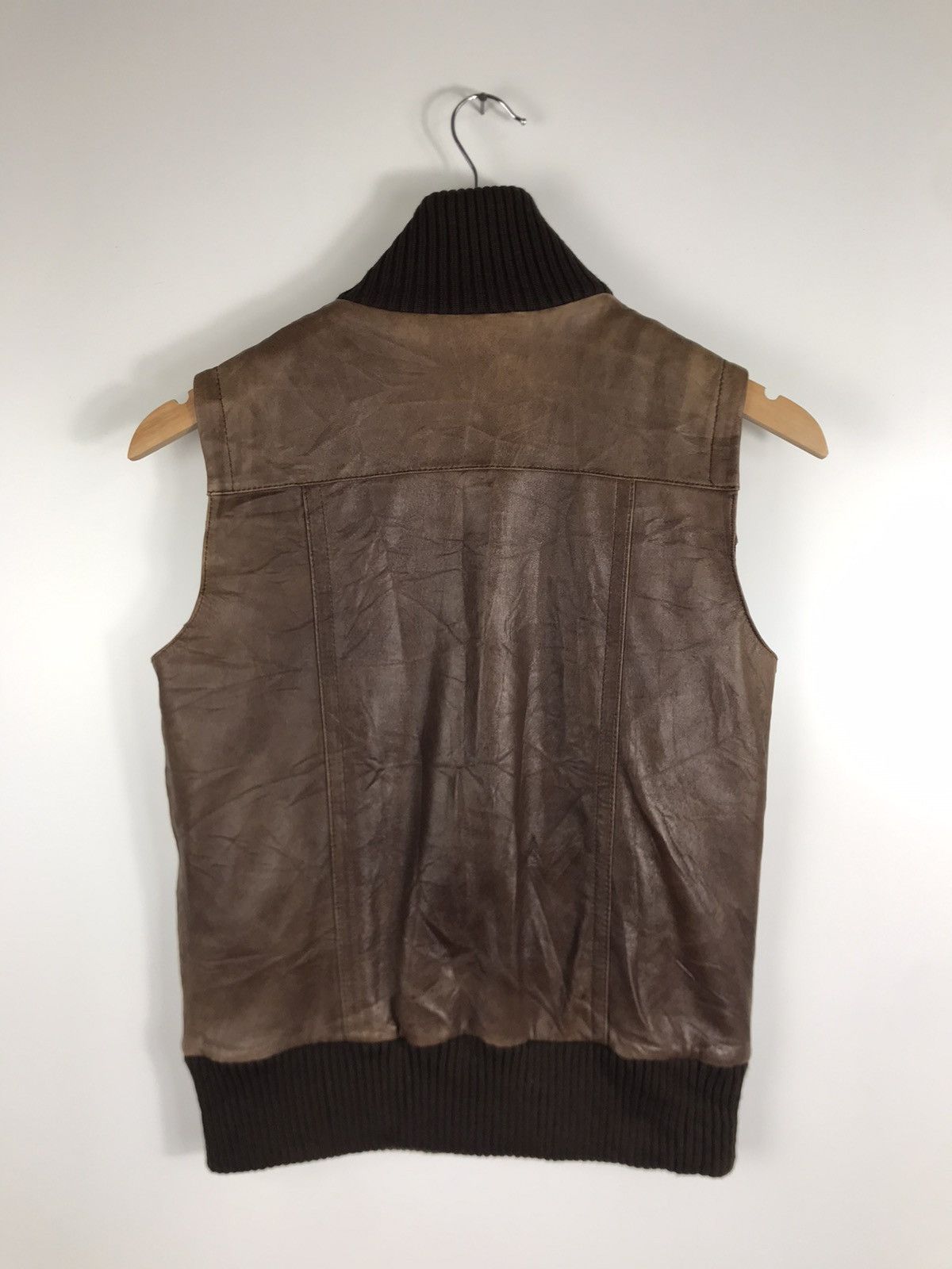Full Count & Co. × Japanese Brand × Leather ⚡️Vintage FullCount Zipper Leather Vest Size S / US 4 / IT 40 - 12 Thumbnail
