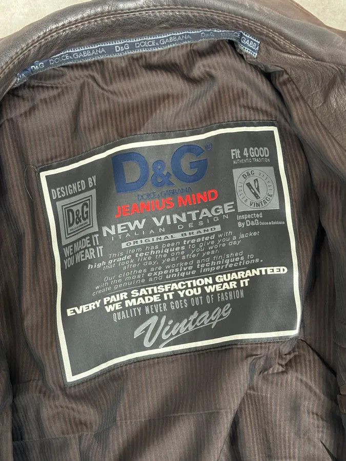 Dolce & Gabbana 2000s Dolce & Gabbana Buffalo Brown Aviator Leather Jacket Size US L / EU 52-54 / 3 - 11 Thumbnail