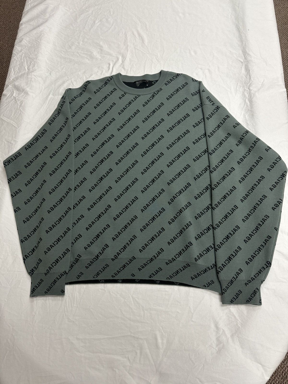 Balenciaga All Over Print Knit Sweater