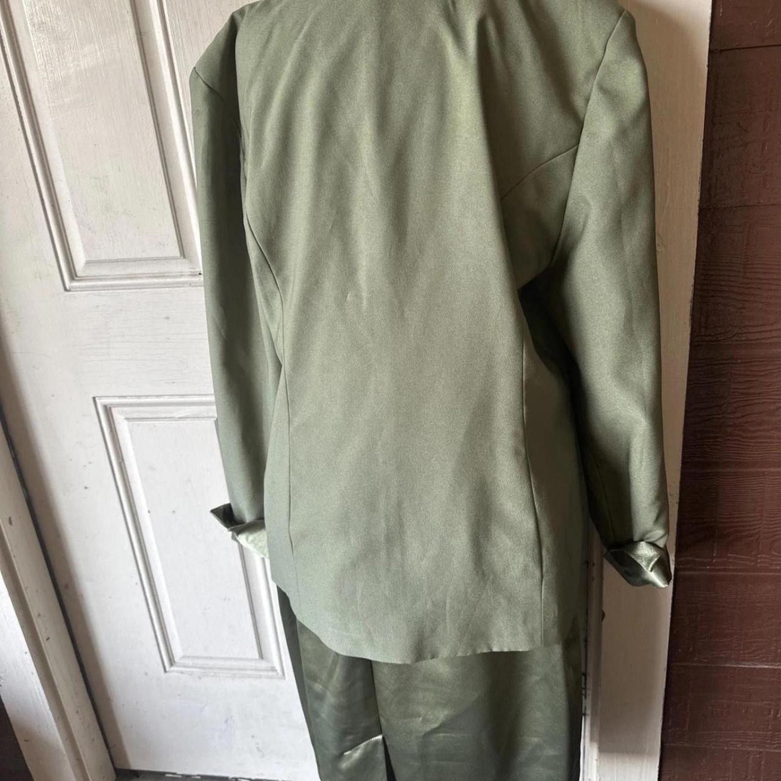 Other VINTAGE 60s 2 Pc Green Suit Set Jacket SkirtSkirt Large Size L / US 10 / IT 46 - 3 Thumbnail