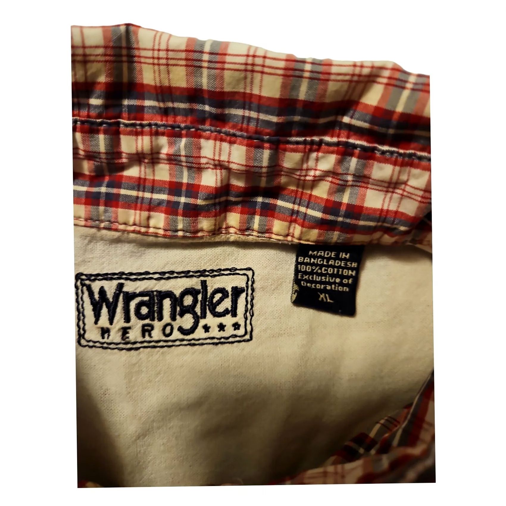 Wrangler VINTAGE Wrangler Hero Short Sleeve Button Down Men's XL Red Plaid Western Cowboy Size US 36 / EU 52 - 2 Thumbnail