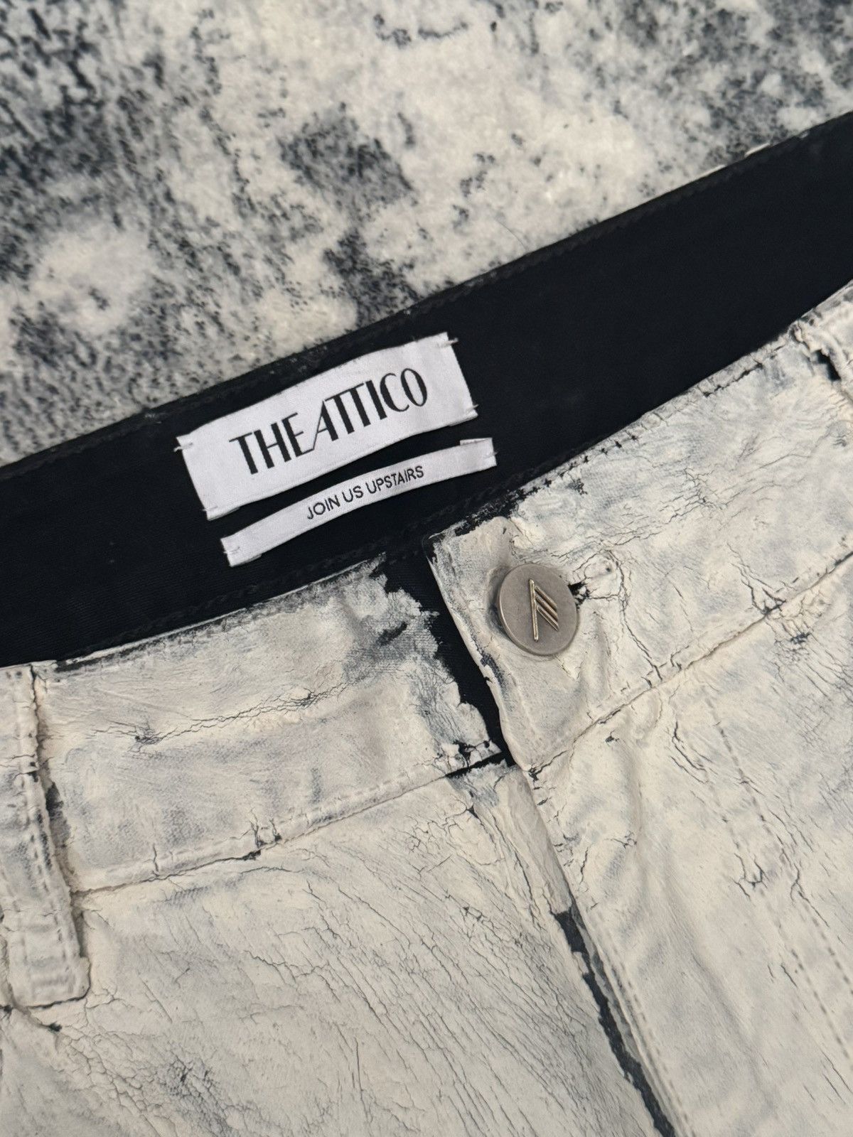 Other The Attico Runway Paint White Black Cargo Tactical Pants Size US 32 / EU 48 - 5 Thumbnail