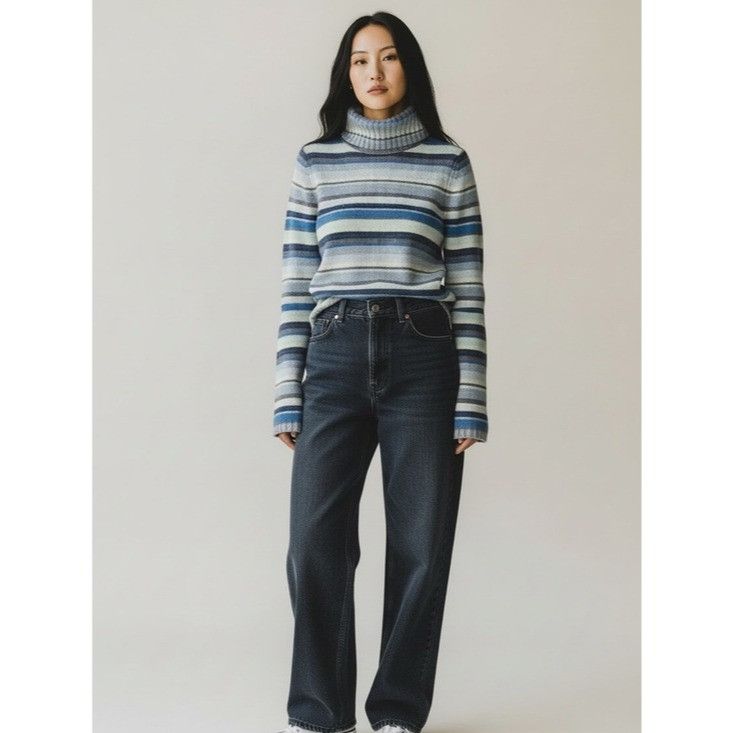 Ralph Lauren Vintage Ralph Lauren Wool Striped Turtleneck Sweater Size XS / US 0-2 / IT 36-38 - 1 Thumbnail