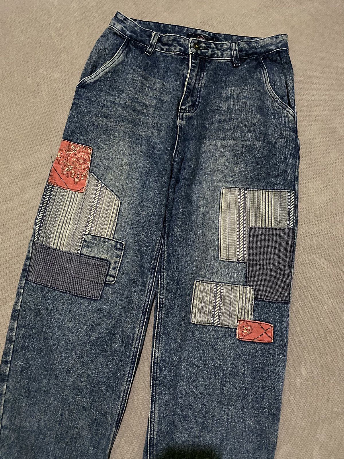Hysteric Glamour × Japanese Brand Y2k Reknat “Visvim style” patchwork baggy jeans Size US 33 - 3 Thumbnail