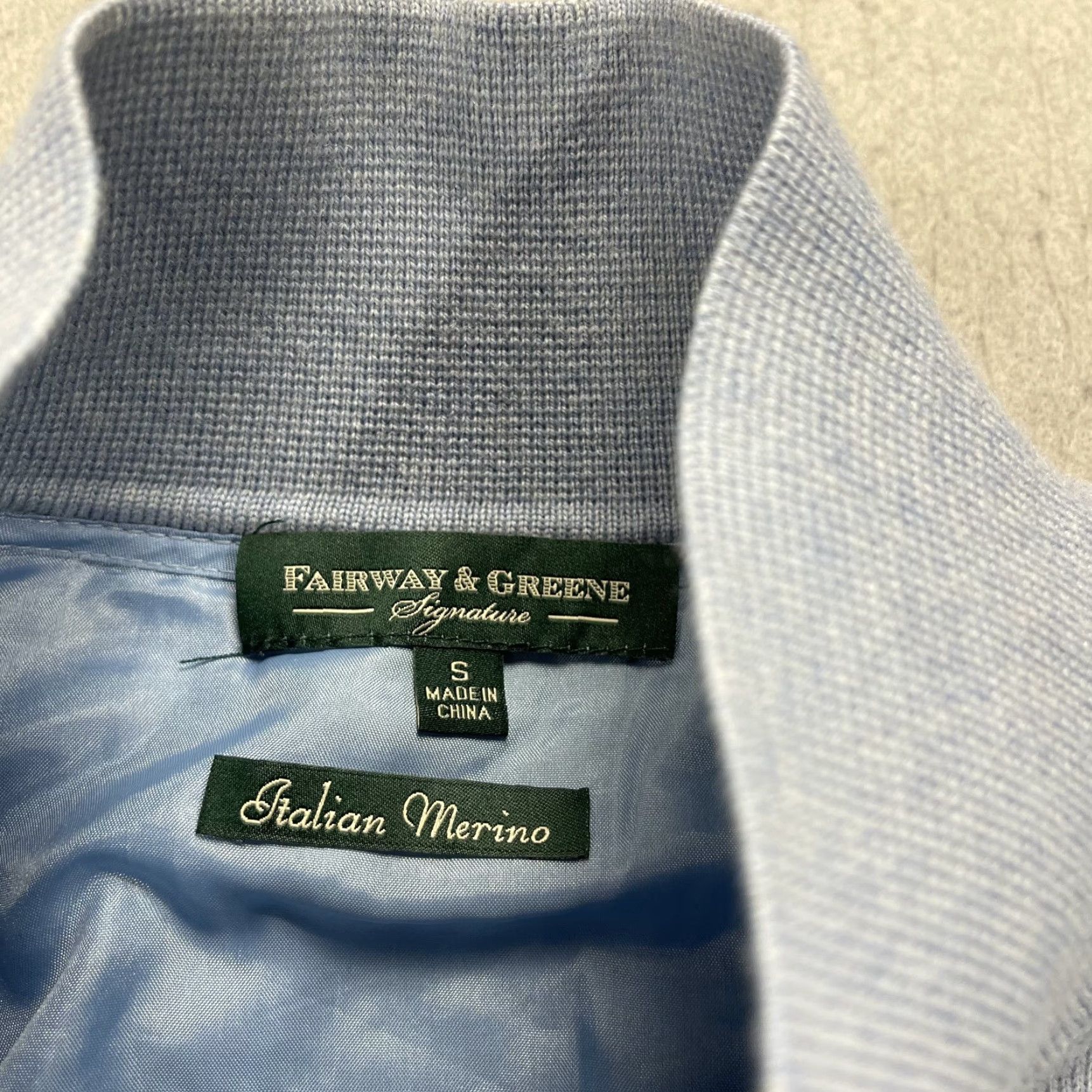 Vintage Fairway & Greene Golf Sweater Mens Small Blue Toscana 1/4 Zip Wool Pullover Mock Neck Size US S / EU 44-46 / 1 - 4 Thumbnail