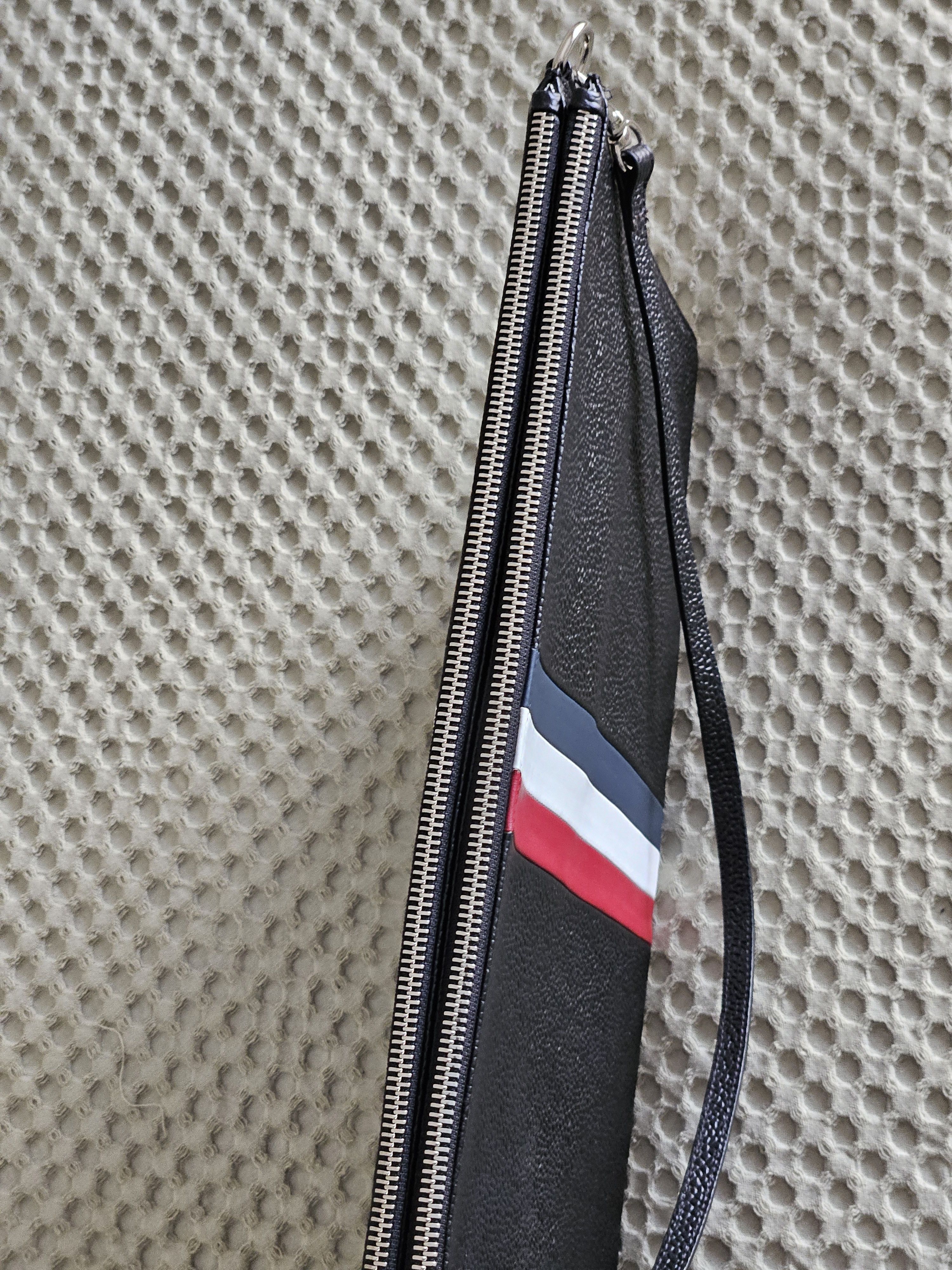 Thom Browne Thom Browne Black Fleece Leather Tricolor XL Pouch Size ONE SIZE - 8 Thumbnail
