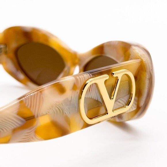 Valentino NEW VALENTINO SUNGLASSES VLS-178D HAVANA ORANGE/BROWN OVAL W Size ONE SIZE - 4 Thumbnail