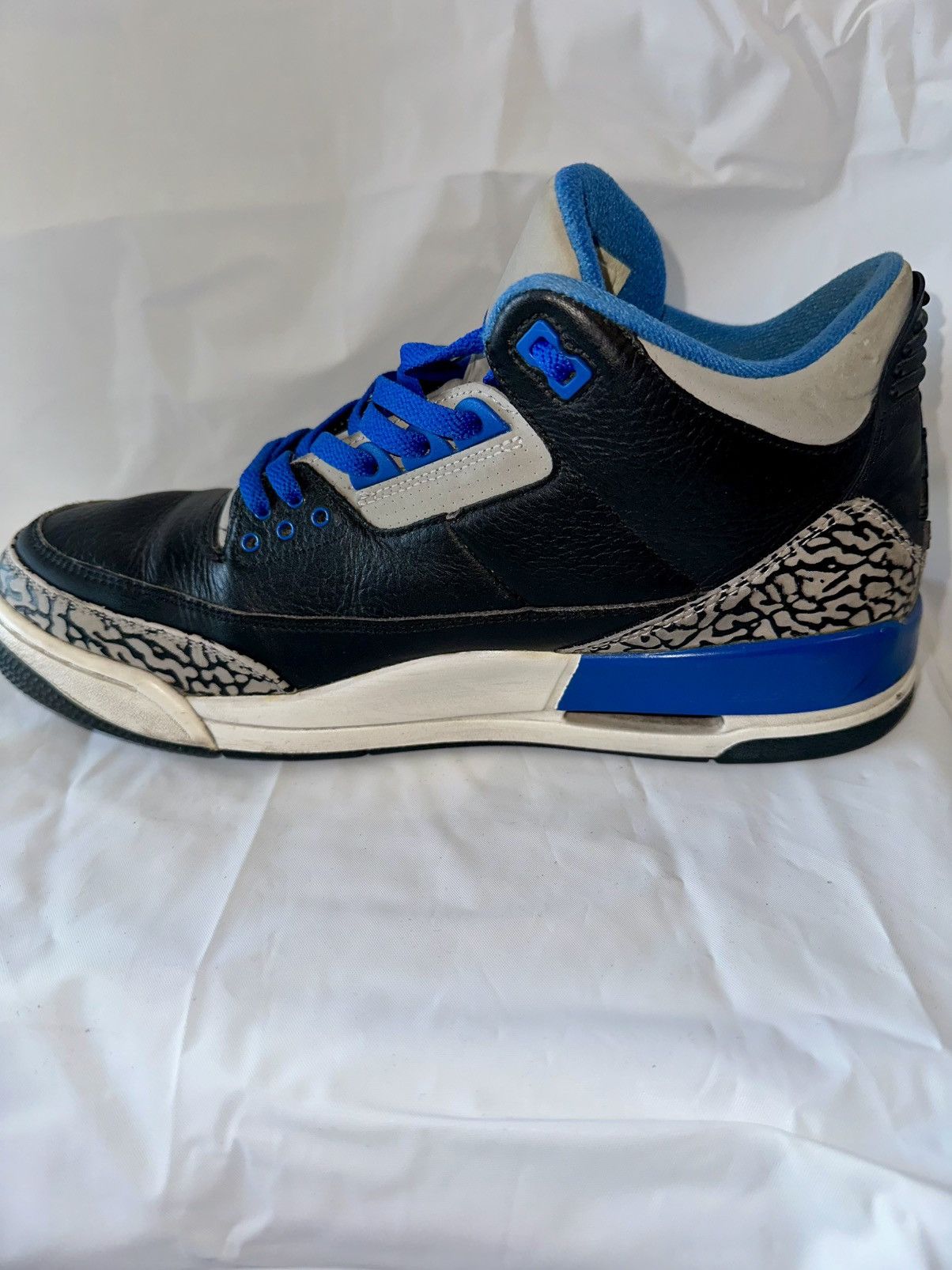 Jordan Brand 2014 Nike Air Jordan 3 Retro Black/Sport Blue-Wolf Grey Size US 10.5 / EU 43-44 - 5 Thumbnail