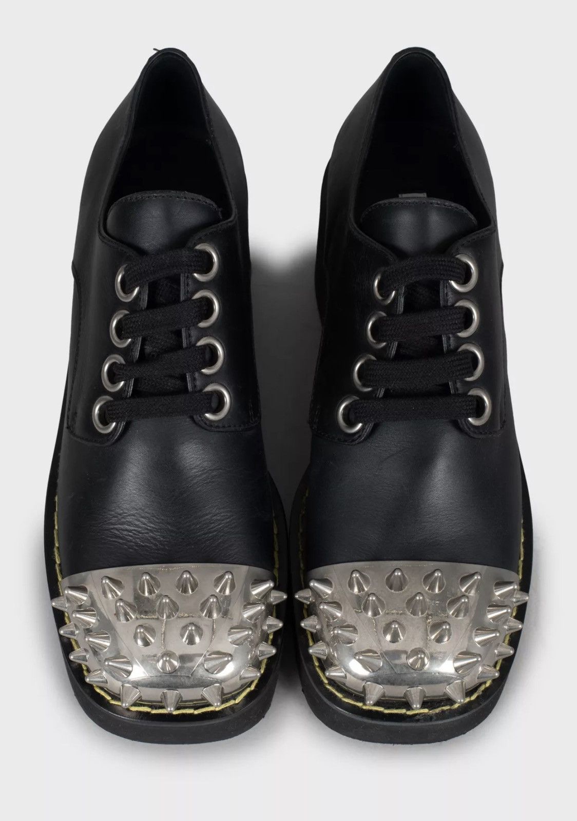 Miu Miu MIU MIU FW2020 Spikes Studded Steel Toe Derby Shoes boots Size US 10 / IT 40 - 2 Thumbnail