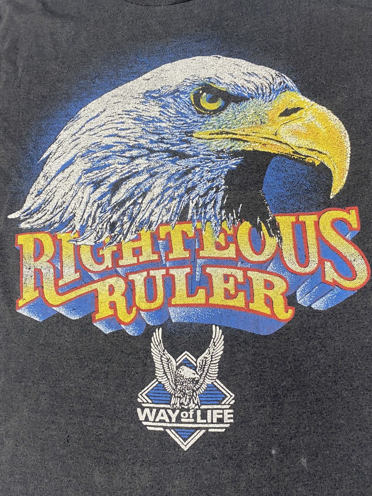 Harley Davidson × Vintage Vintage 1980 Righteous Ruler Biker tee Size US M / EU 48-50 / 2 - 3 Thumbnail