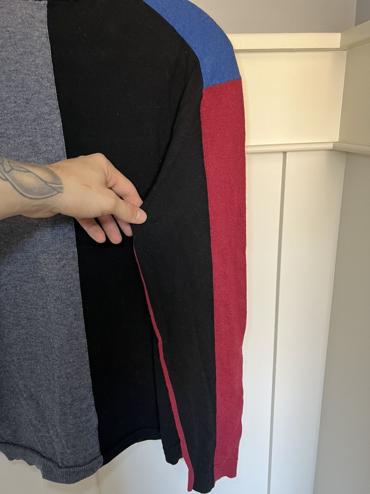 Maison Kitsune Maison Kitsuné colour block wool blend sweater Size US M / EU 48-50 / 2 - 6 Thumbnail