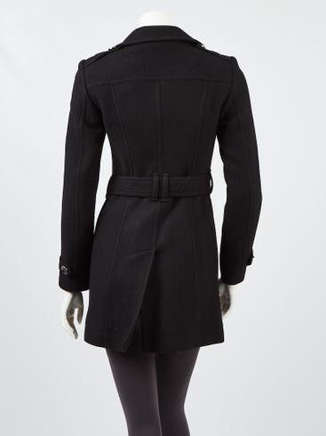 Burberry Burberry Brit Black Wool Blend Zip-Pocket Trench Coat Size M / US 6-8 / IT 42-44 - 5 Thumbnail