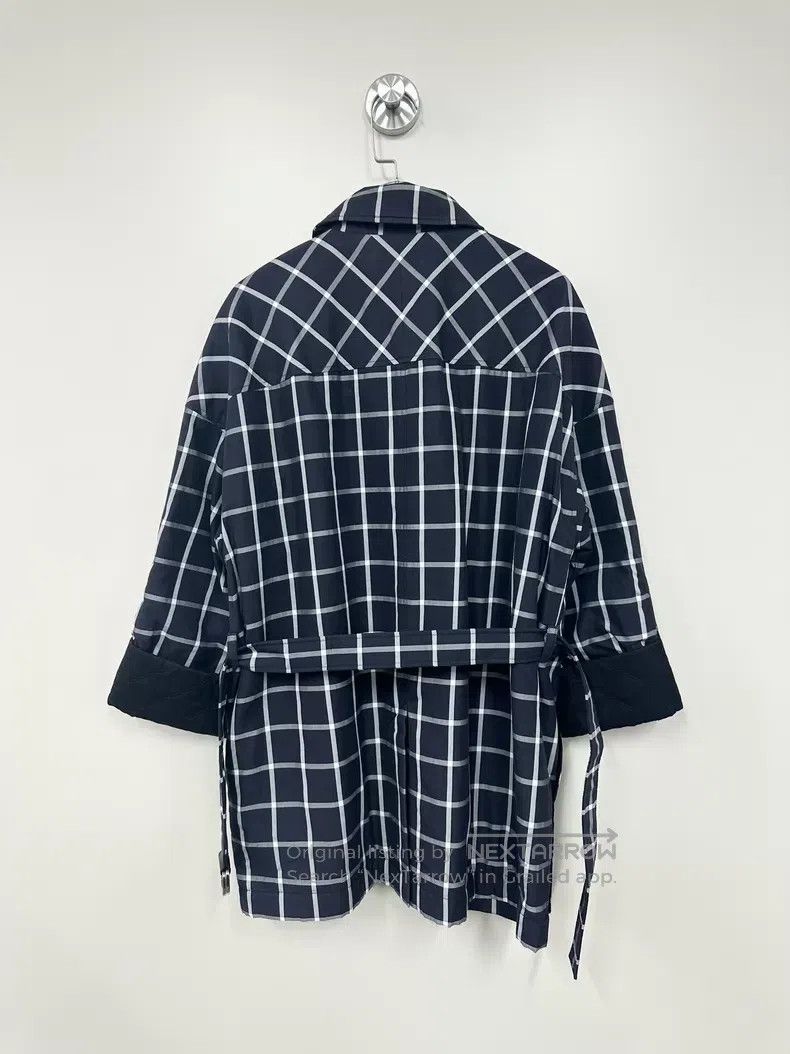 Hermes Hermes Navy Blue Checkered Cotton Coat Windbreaker Jacket Size XS / US 0-2 / IT 36-38 - 2 Thumbnail