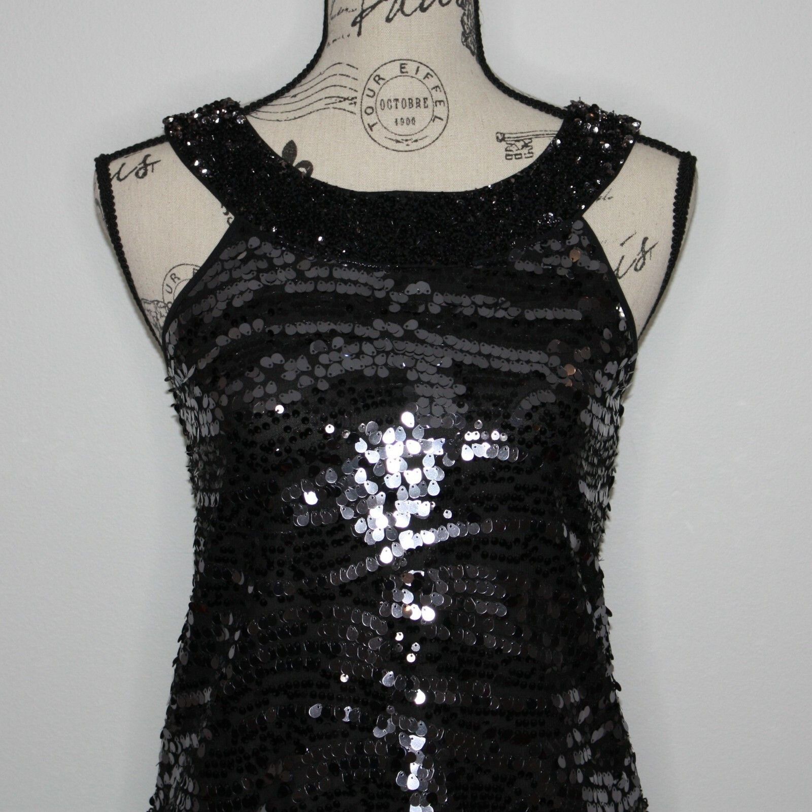 Rachel Zoe Irene Irena Black Sequined Shift Dress in size M NWT $525 Size M / US 6-8 / IT 42-44 - 8 Thumbnail