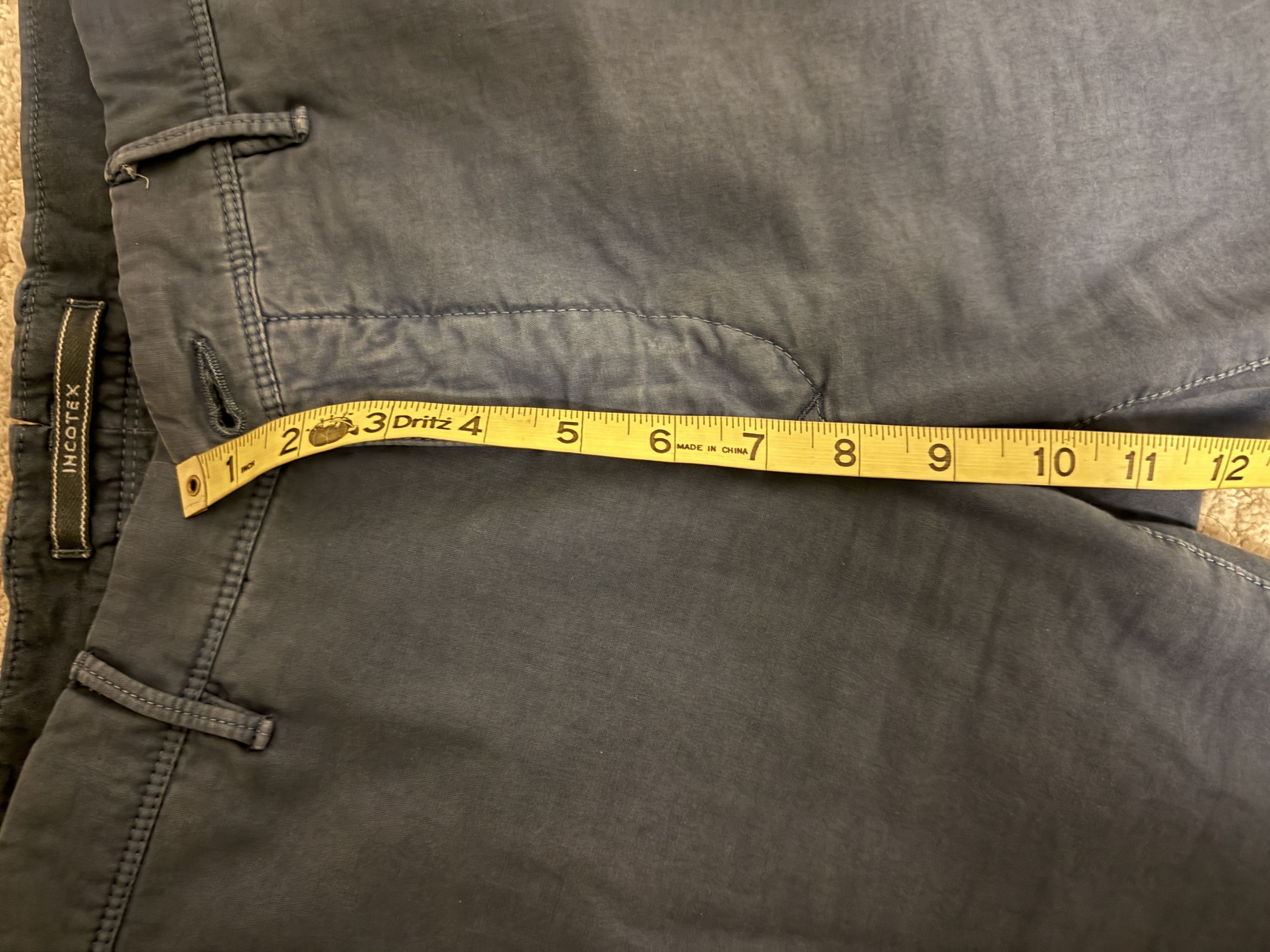 Incotex Incotex Khaki Pants Blue 36-Slim Fit. Size US 36 / EU 52 - 8 Thumbnail