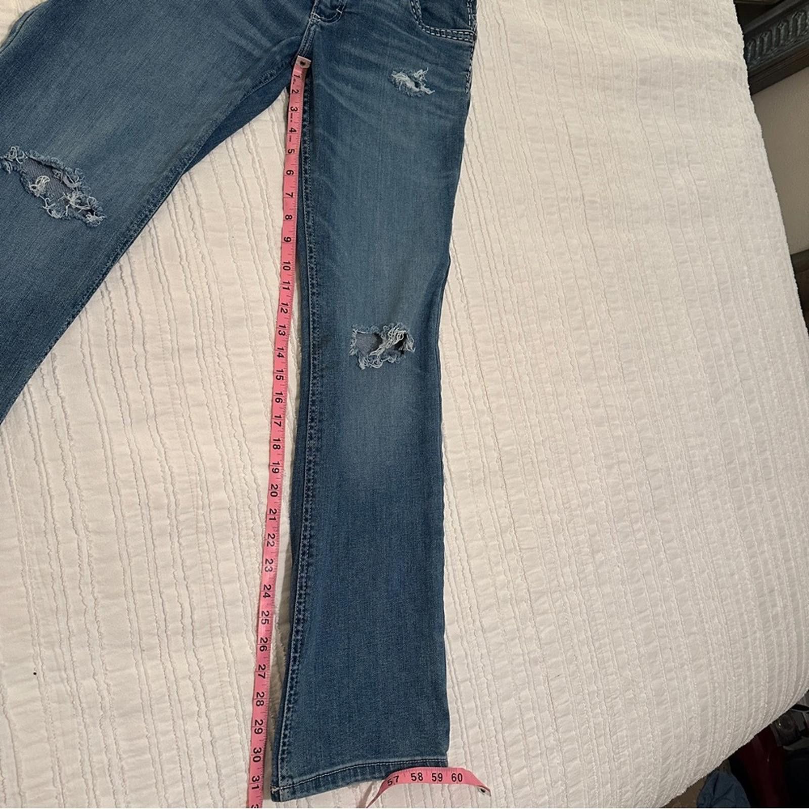 Wrangler Wrangler Shiloh 7 x 32 Distressed Flare Jeans denim stretch Size 30" / US 8 / IT 44 - 6 Thumbnail