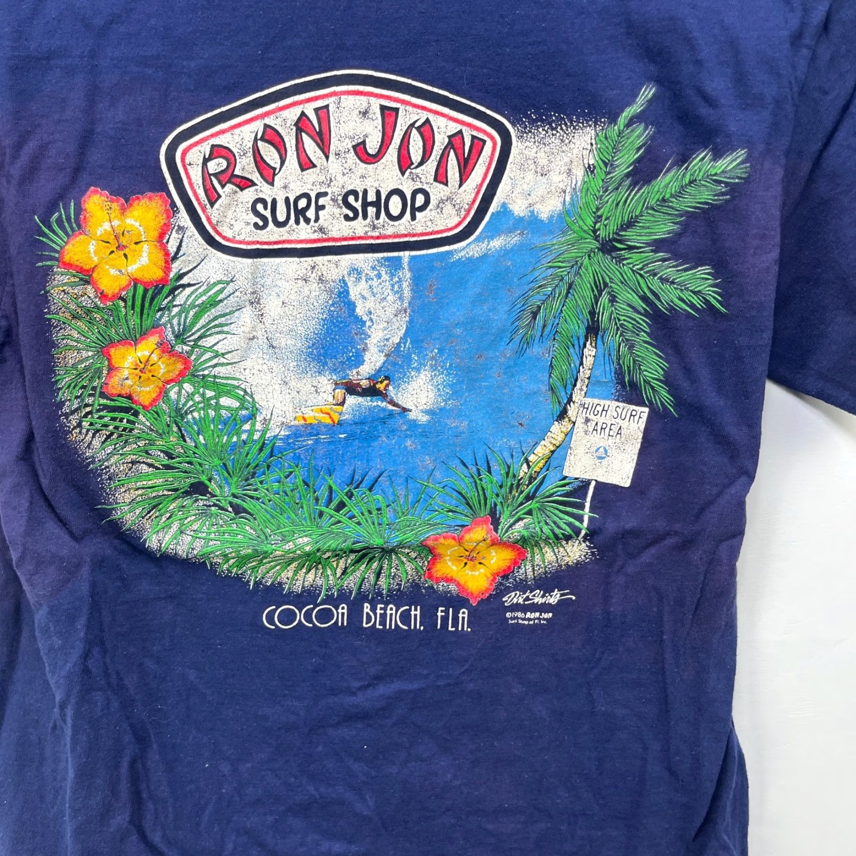 Ron Jon Surf Shop VINTAGE Ron Jon Surf Shop T Shirt M Blue 1980s Beach Mens Shirt Short Sleeve Crew Neck Cotton Knit Size US M / EU 48-50 / 2 - 2 Thumbnail