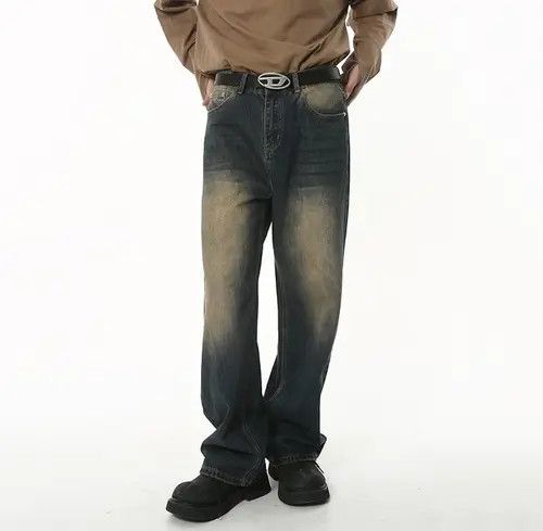 Japanese Brand Nozomi x Katou Washed vintage jeans + chain + belt set Size US 32 / EU 48 - 1 Thumbnail
