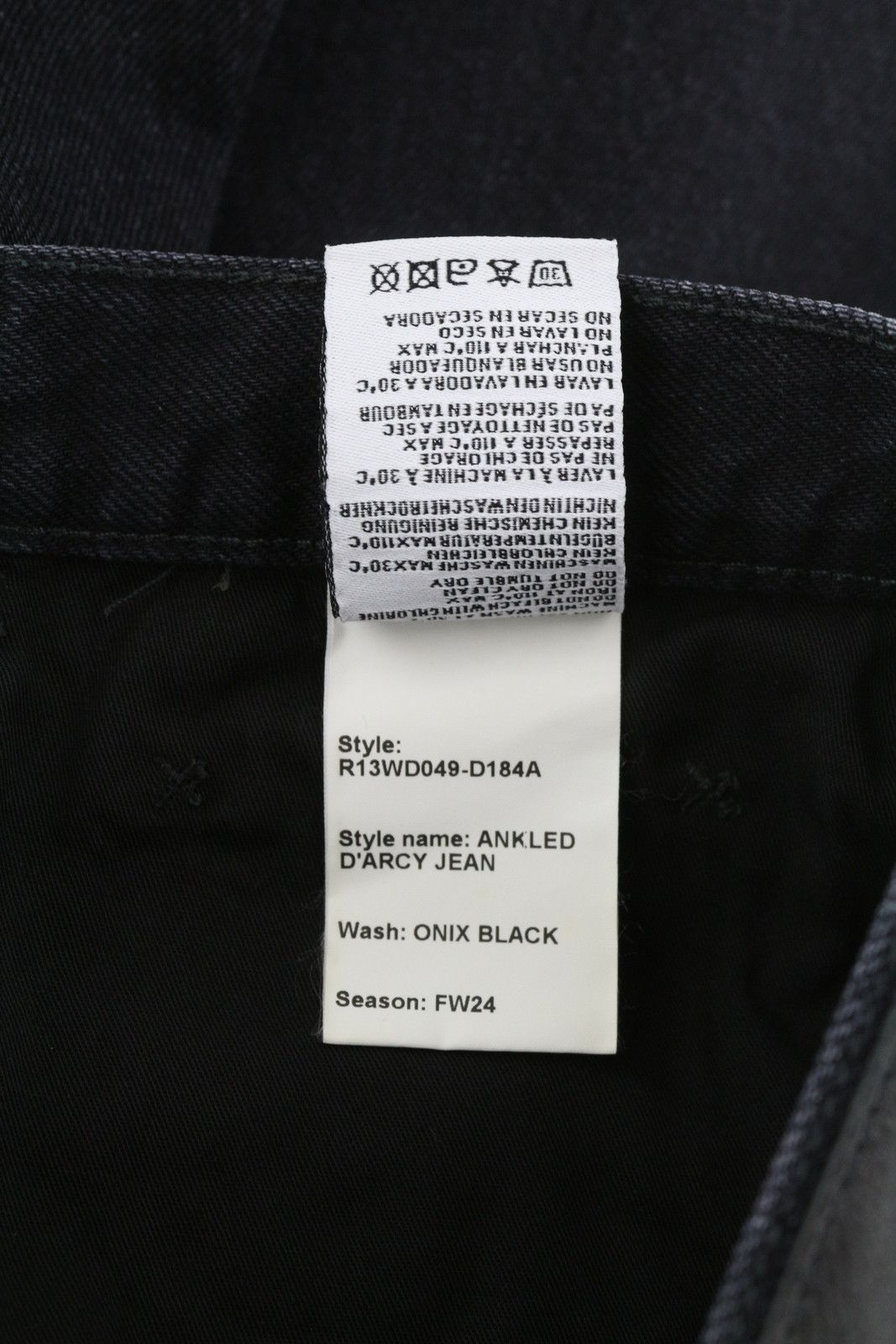 R13 ANKLED D'ARCY 23 Wide Cropped Onix Black 84487 Size 23" - 10 Thumbnail