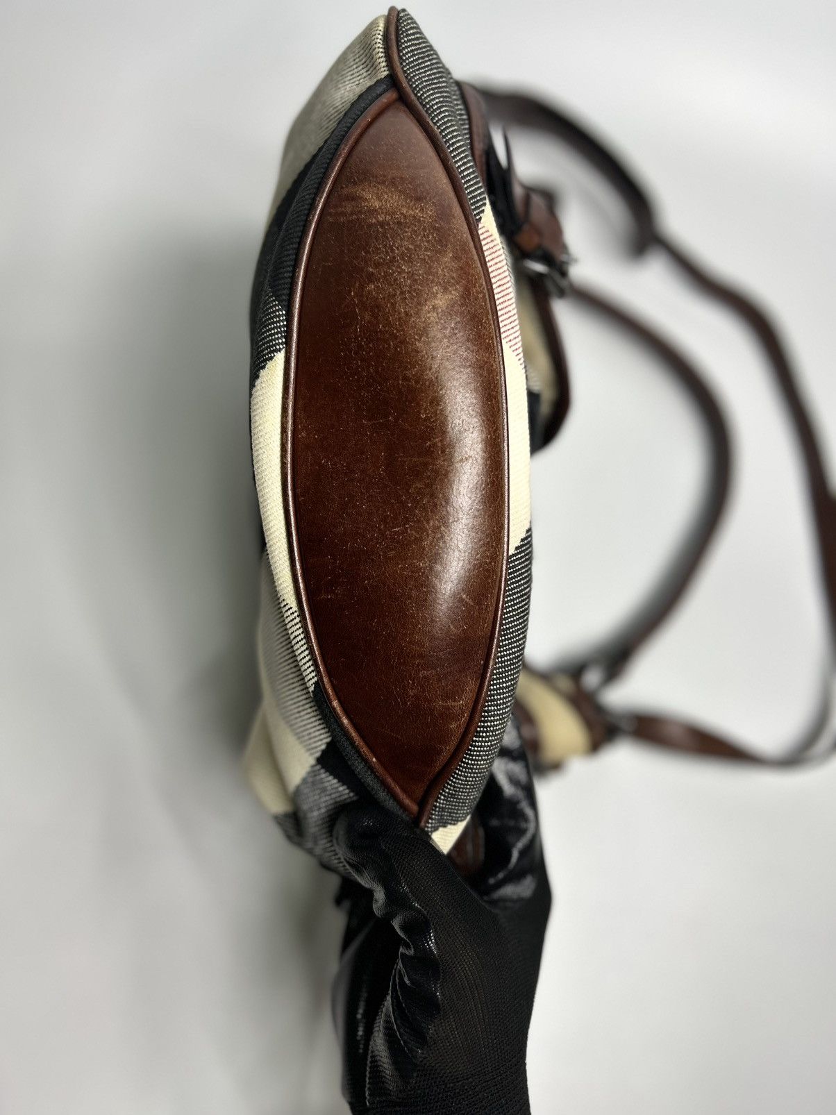Burberry Burberry Mega Check Canvas Dark Leather Lowry Size ONE SIZE - 8 Thumbnail