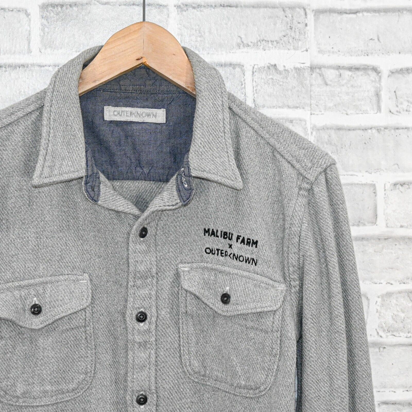 Outerknown OUTERKNOWN x Malibu Farm Men's Blanket Flannel shirt in grey Size US S / EU 44-46 / 1 - 2 Thumbnail