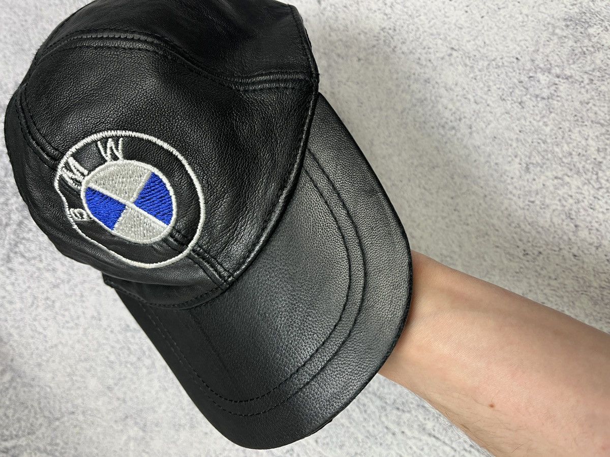 Vintage Vintage BMW Leather Racing Cap Hat Moto 90’s Grand Prix Y2k Size ONE SIZE - 8 Thumbnail