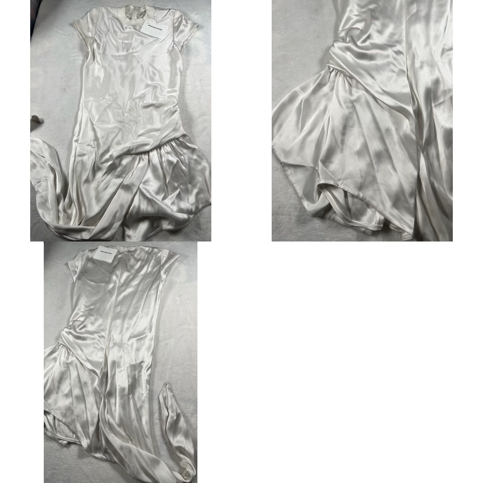 Alexander Wang ALEXANDER WANG Asymmetric Cap Sleeve Dress White Size 4 NWT Size S / US 4 / IT 40 - 11 Thumbnail