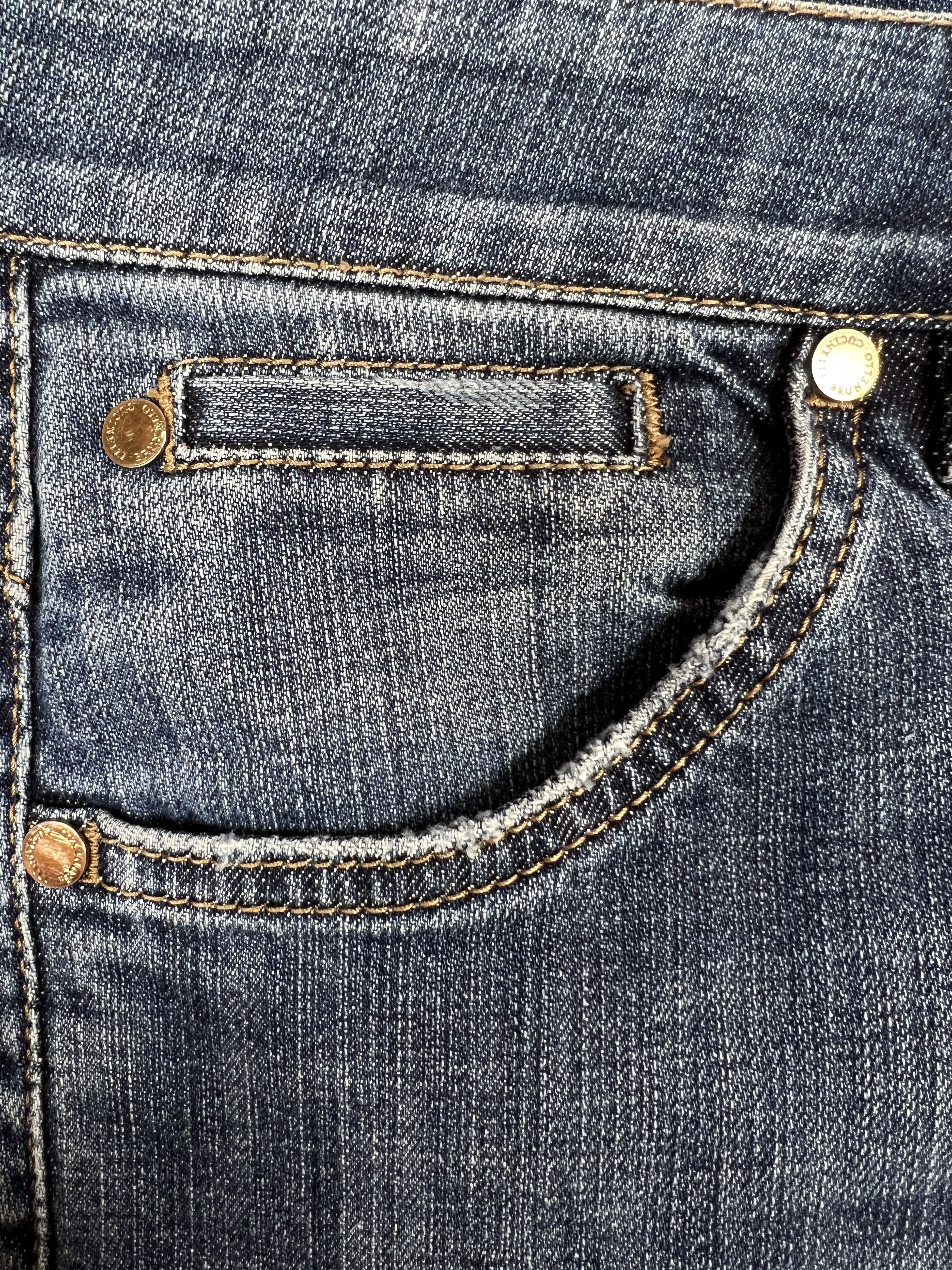 Brunello Cucinelli Brunello Cucinelli Women's Skinny Fit Blue Jeans Size 30" / US 8 / IT 44 - 8 Thumbnail