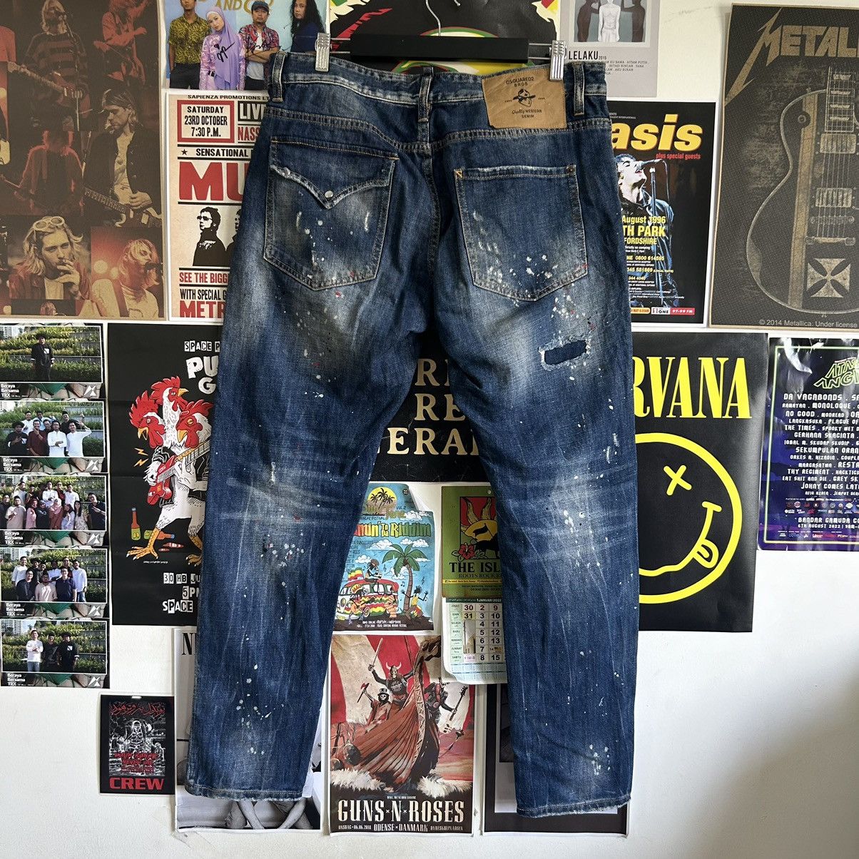 Dsquared2 Vintage Dsquared2 Paint Splash Patches Distressed Denim Size US 37 - 12 Thumbnail