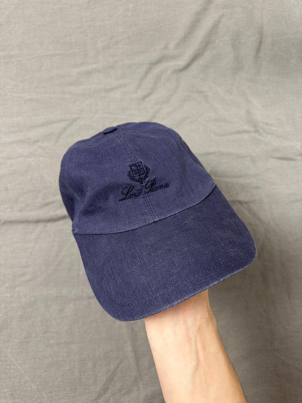 Pre-owned Loro Piana Cap Lino Flax Vintage Archive Hat In Navy
