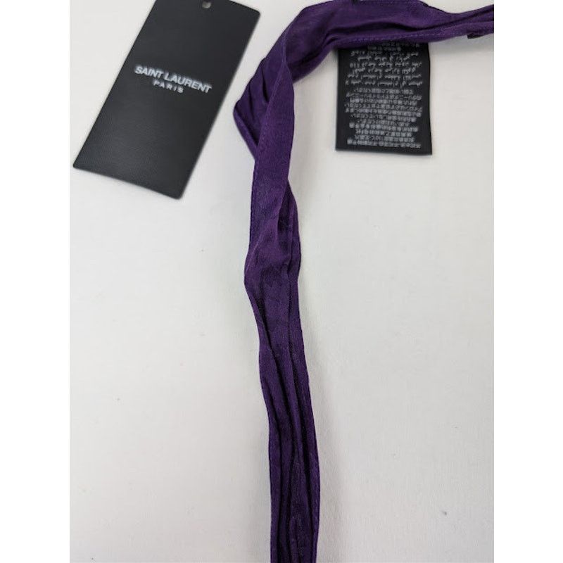 Saint Laurent Paris o1rshd1 Q:4 / Size: OS / Foulard Cravate Cour Scarf Purple Size ONE SIZE - 5 Thumbnail