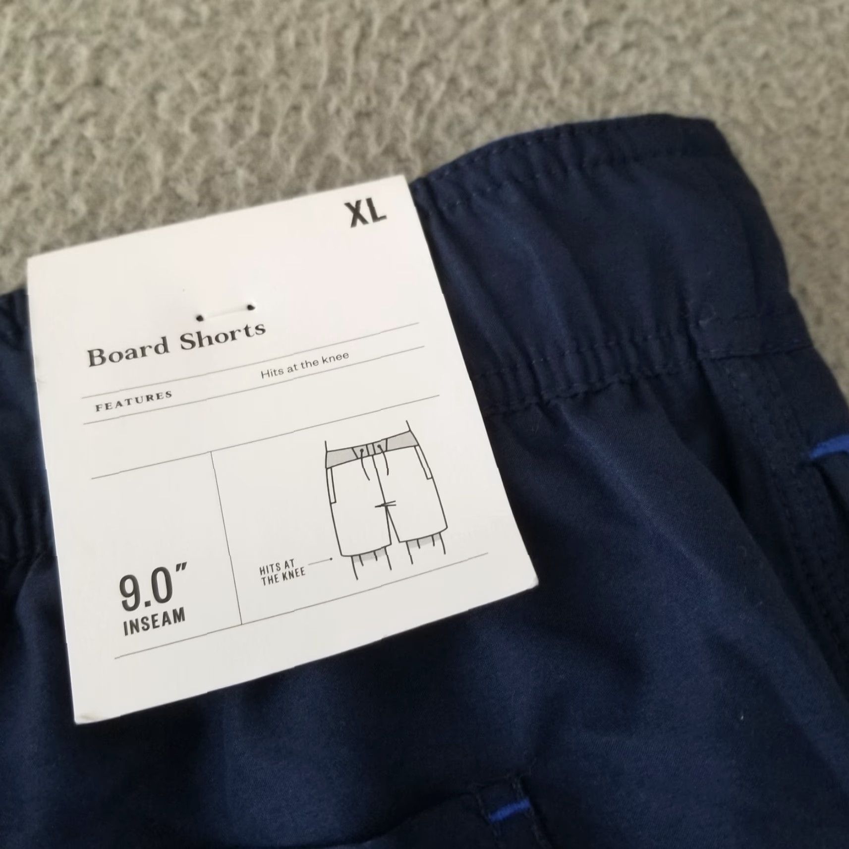 Vintage Goodfellow Mens XL Blue Board Shorts Swimming Trunks Quick Dry Pockets Drawstring Size US 36 / EU 52 - 6 Thumbnail