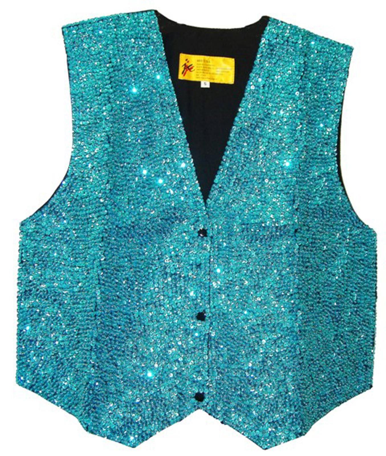 Designer Sequin Vest. TURQUOISE (size XL only) Size ONE SIZE - 1 Preview
