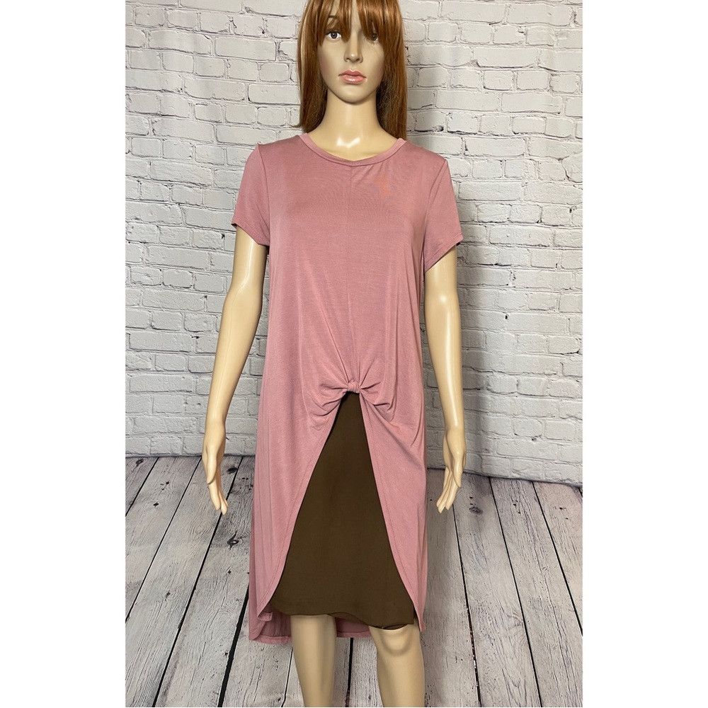 Other The Line Of Style Hi-Low Short Sleeve Pink Top Size L Size L / US 10 / IT 46 - 1 Thumbnail