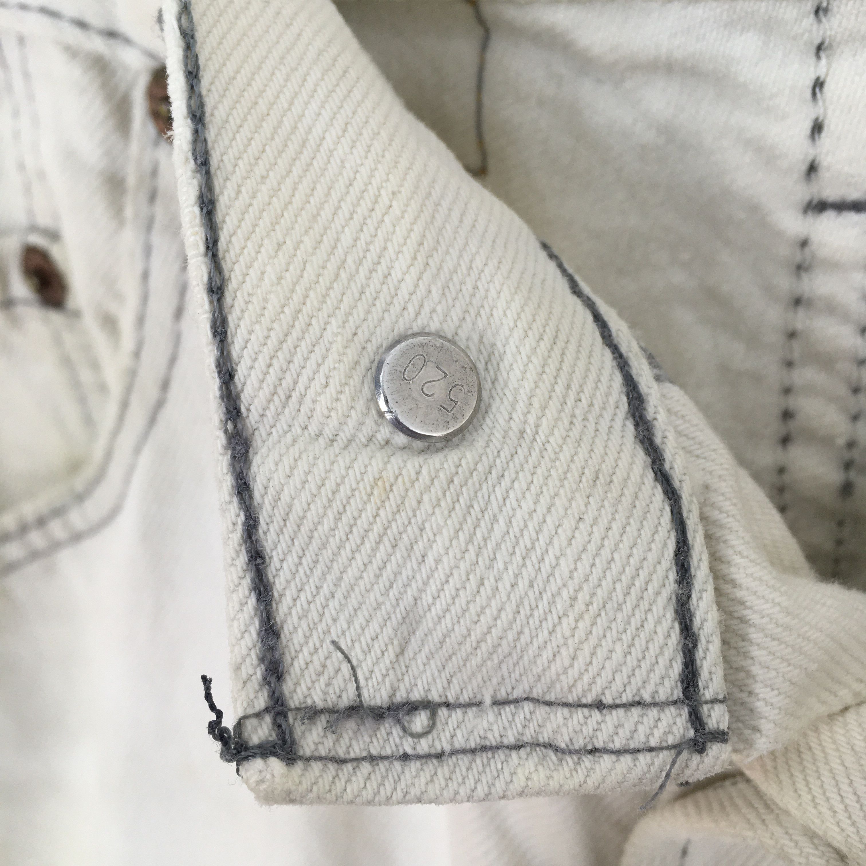 Levi's Size 30x33 Vintage 90s Levi's 501 Dirty Denim White Jeans Size US 30 / EU 46 - 7 Thumbnail