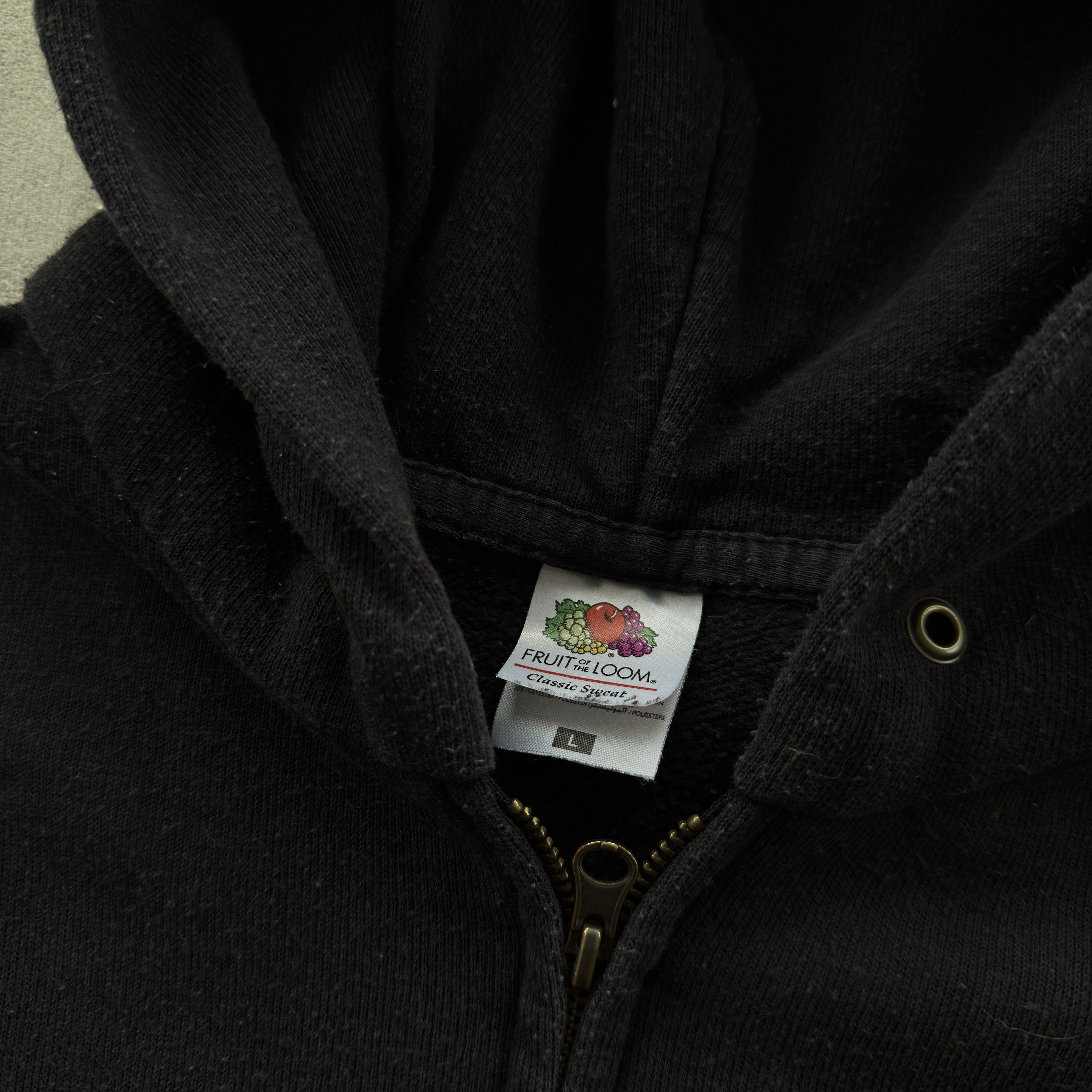 Fruit Of The Loom Vintage 90s Basic Zip Baggy Y2K Hooded Sweatshirt Size US L / EU 52-54 / 3 - 5 Thumbnail