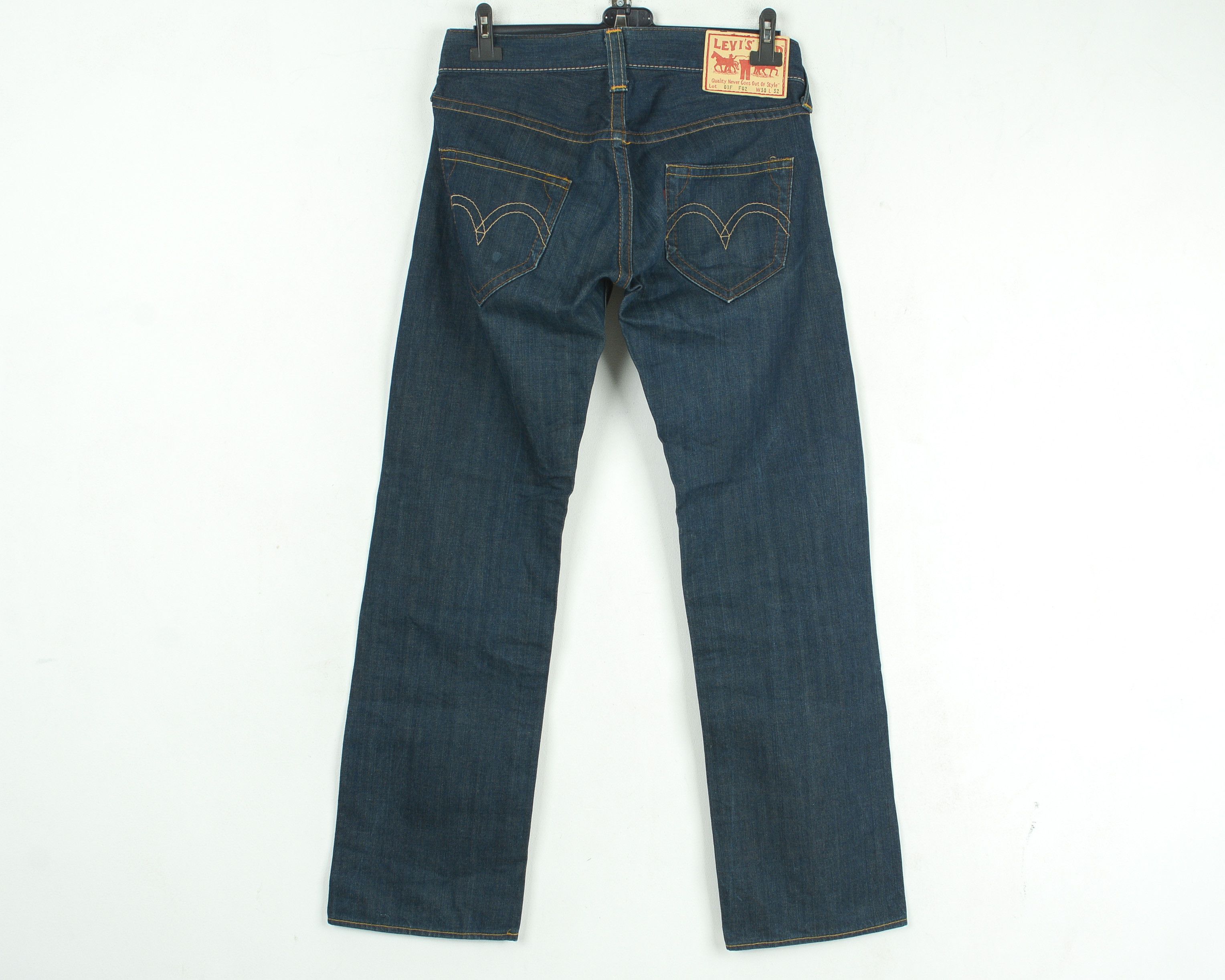 Levi's RED Unwashed Denim 01F F02 W32 L32 Relaxed Jeans Pants Navy Size US 32 / EU 48 - 3 Thumbnail