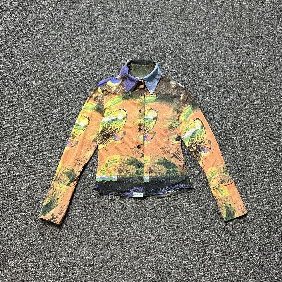 Japanese Brand × Vintage Vintage Mesh Printed Shirt like Jean Paul Gaultier Style Size M / US 6-8 / IT 42-44 - 1 Thumbnail