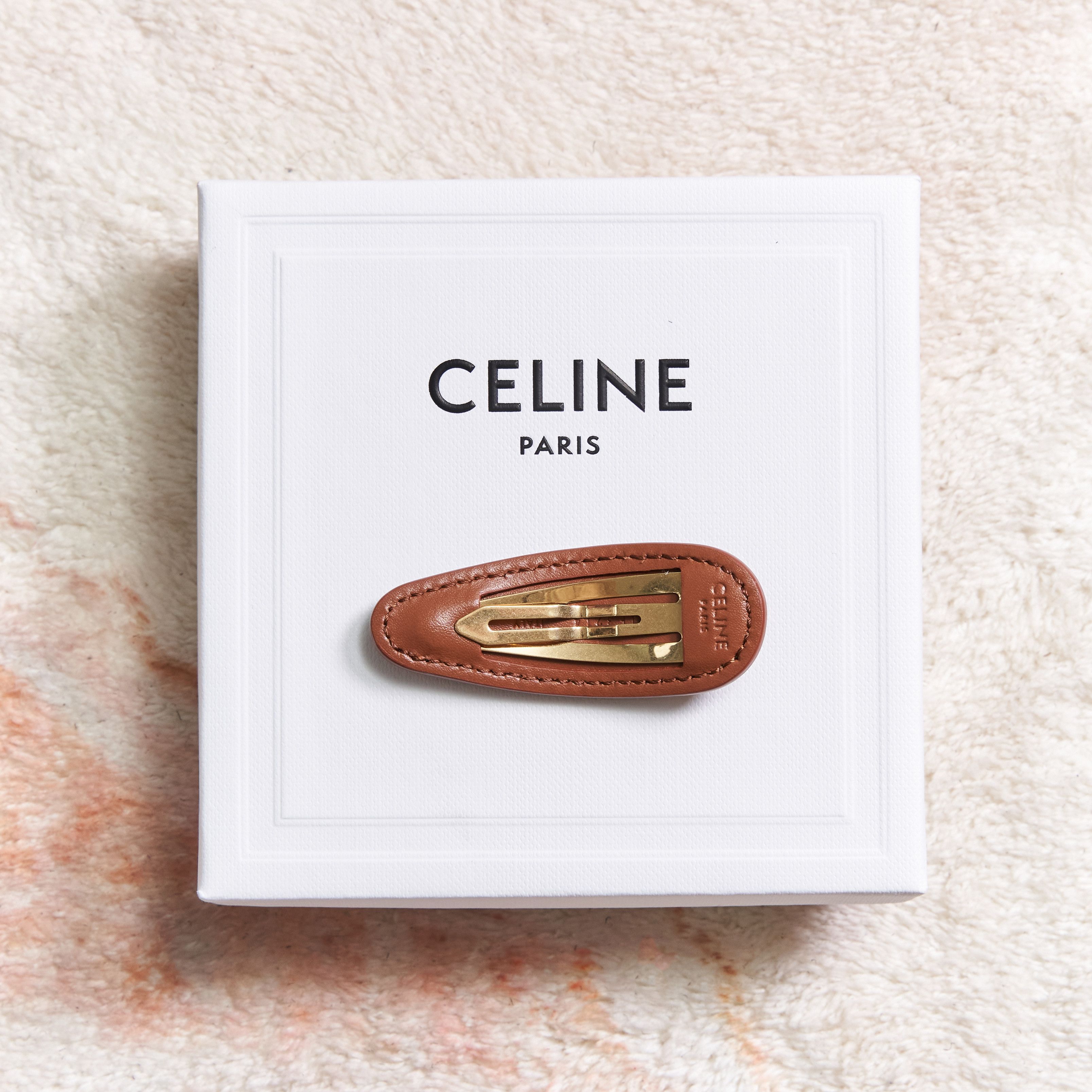 Celine CELINE Triomphe Snap Hair Clip In Calfskin Size ONE SIZE - 2 Thumbnail