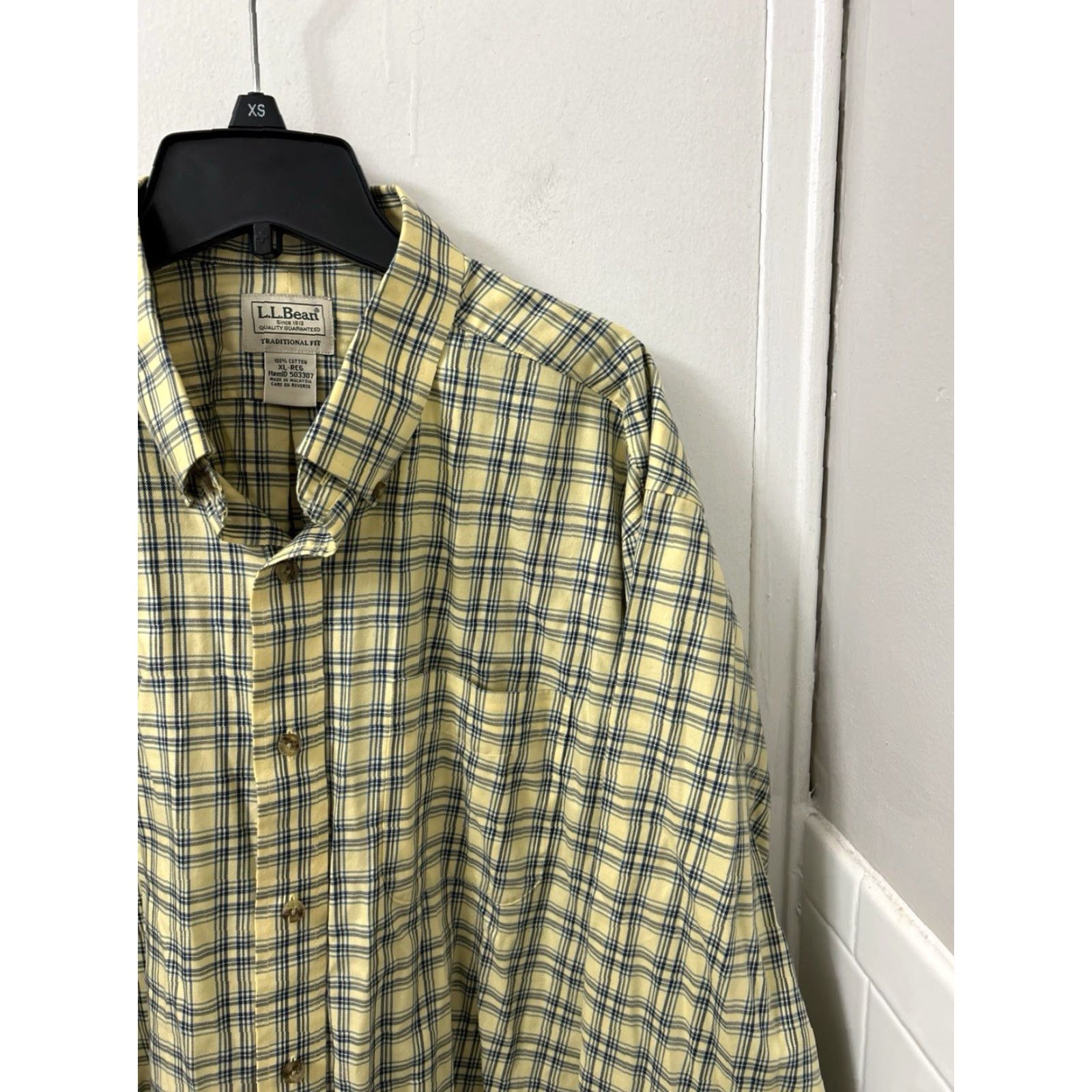 Vintage VINTAGE LL Bean Twill Sport Shirt Mens XL Yellow Plaid Button-Down 503307 Size US XL / EU 56 / 4 - 4 Thumbnail