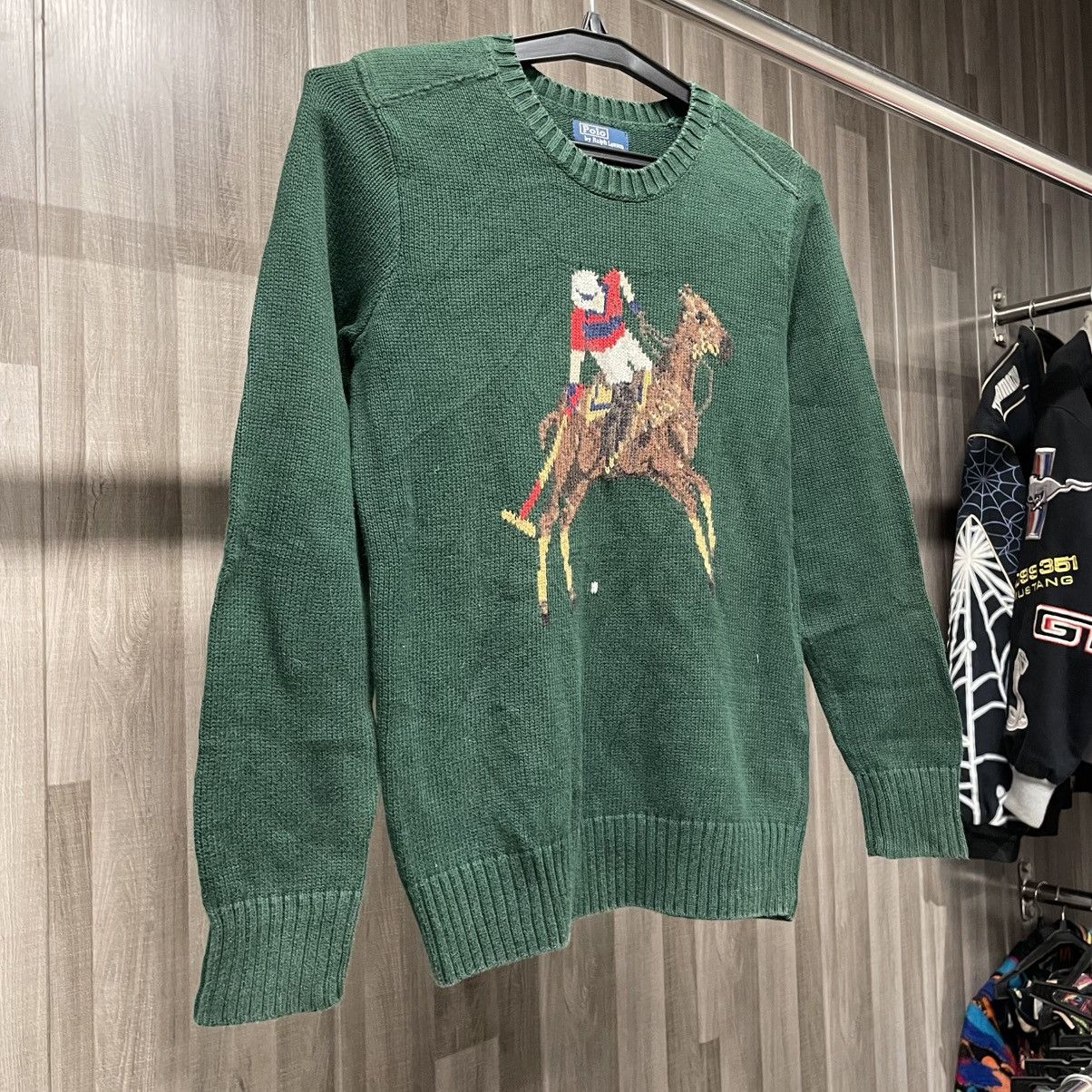 Ralph Lauren Polo Ralph Lauren Polo Player Intarsia Knit Sweater💥 Size US S / EU 44-46 / 1 - 2 Thumbnail