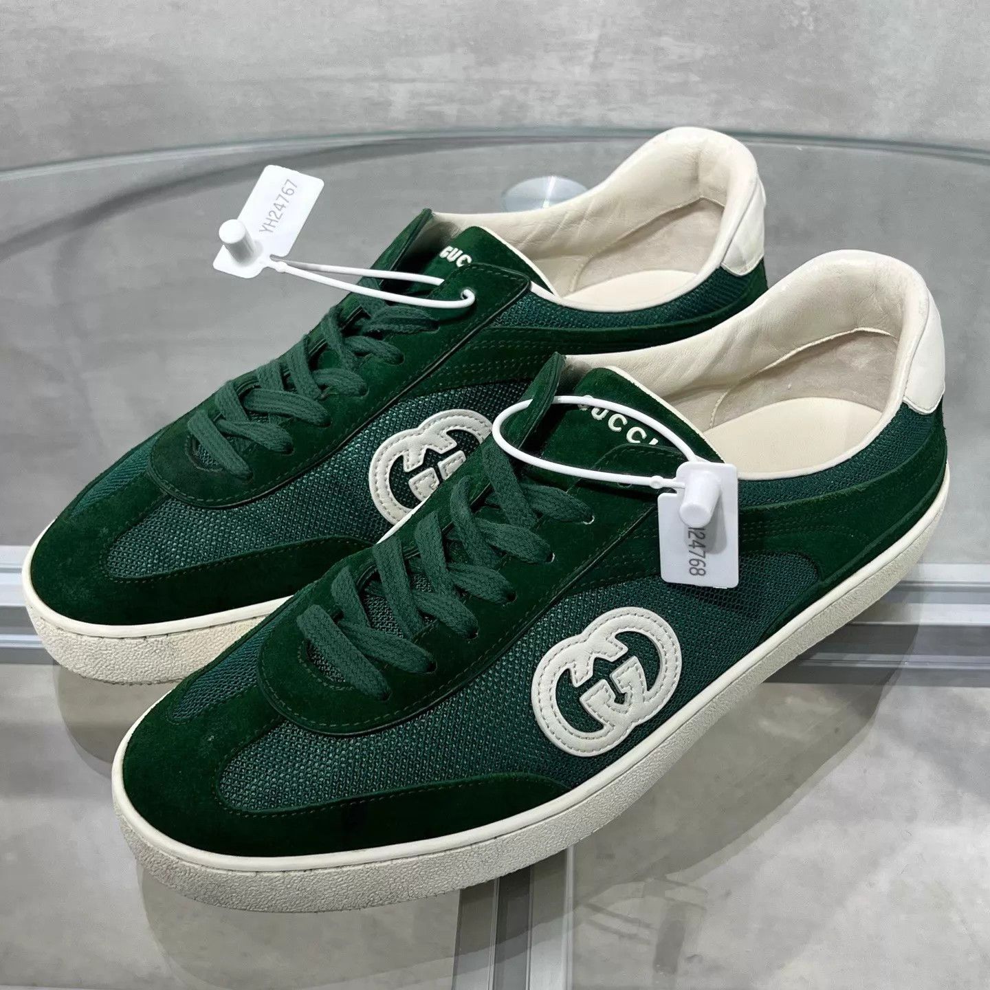 Gucci Gucci Interlocking Decon Sneakers White Green UK6/40 Size US 7 / EU 40 - 2 Thumbnail