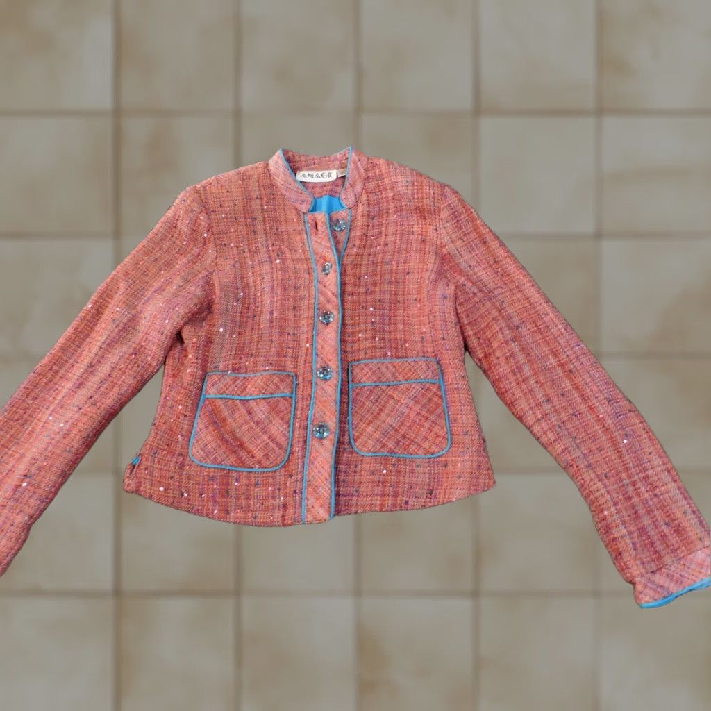 Pinko anage Jacket Pink Small Womens Cotton Casual Button Embroidered Mid-Length Solid Long Sleeve Classic Fall Spring Vintage No Size S / US 4 / IT 40 - 1 Thumbnail