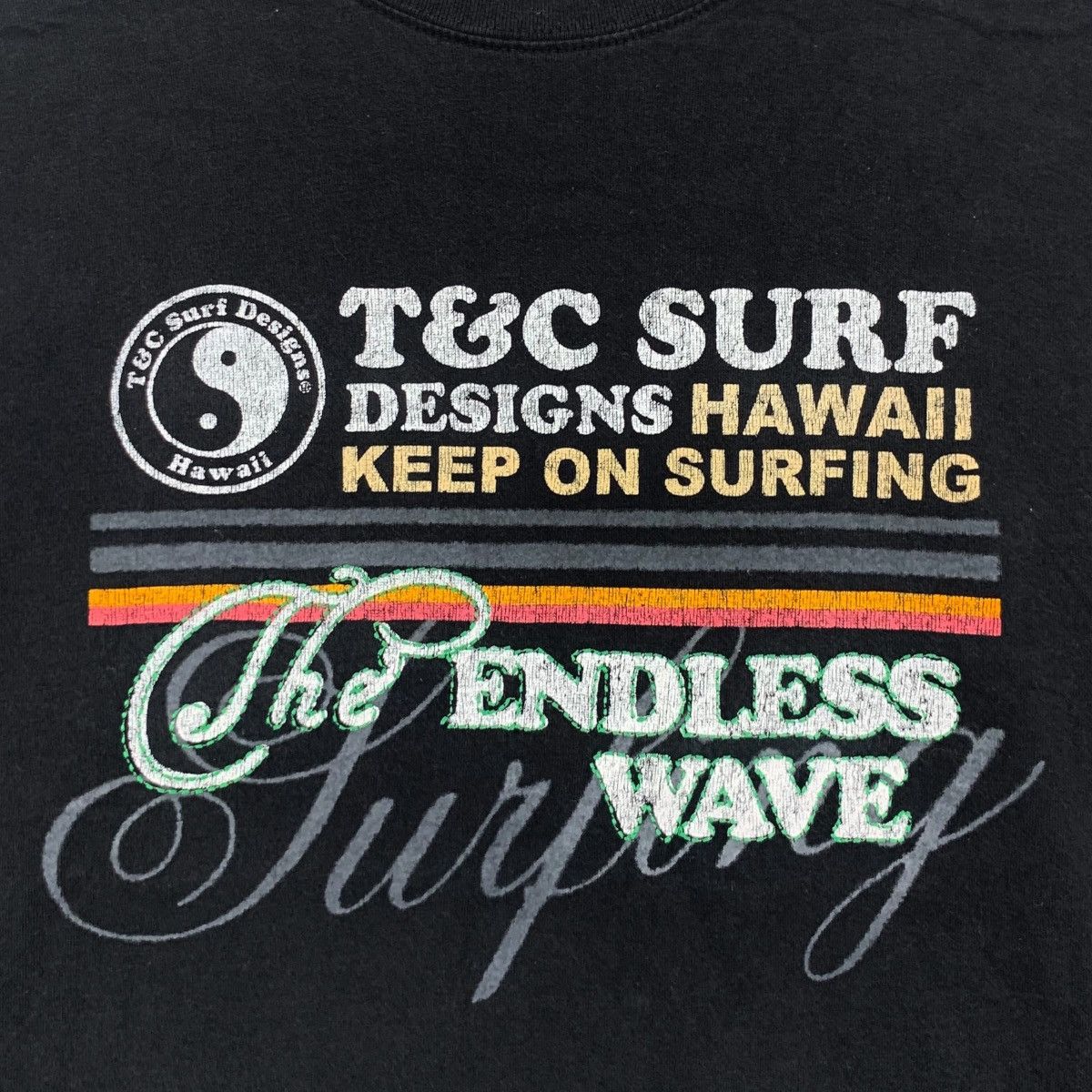 Vintage T&C SURF DESIGNS HAWAII The Endless Wave Tee Shirt Size US L / EU 52-54 / 3 - 3 Thumbnail